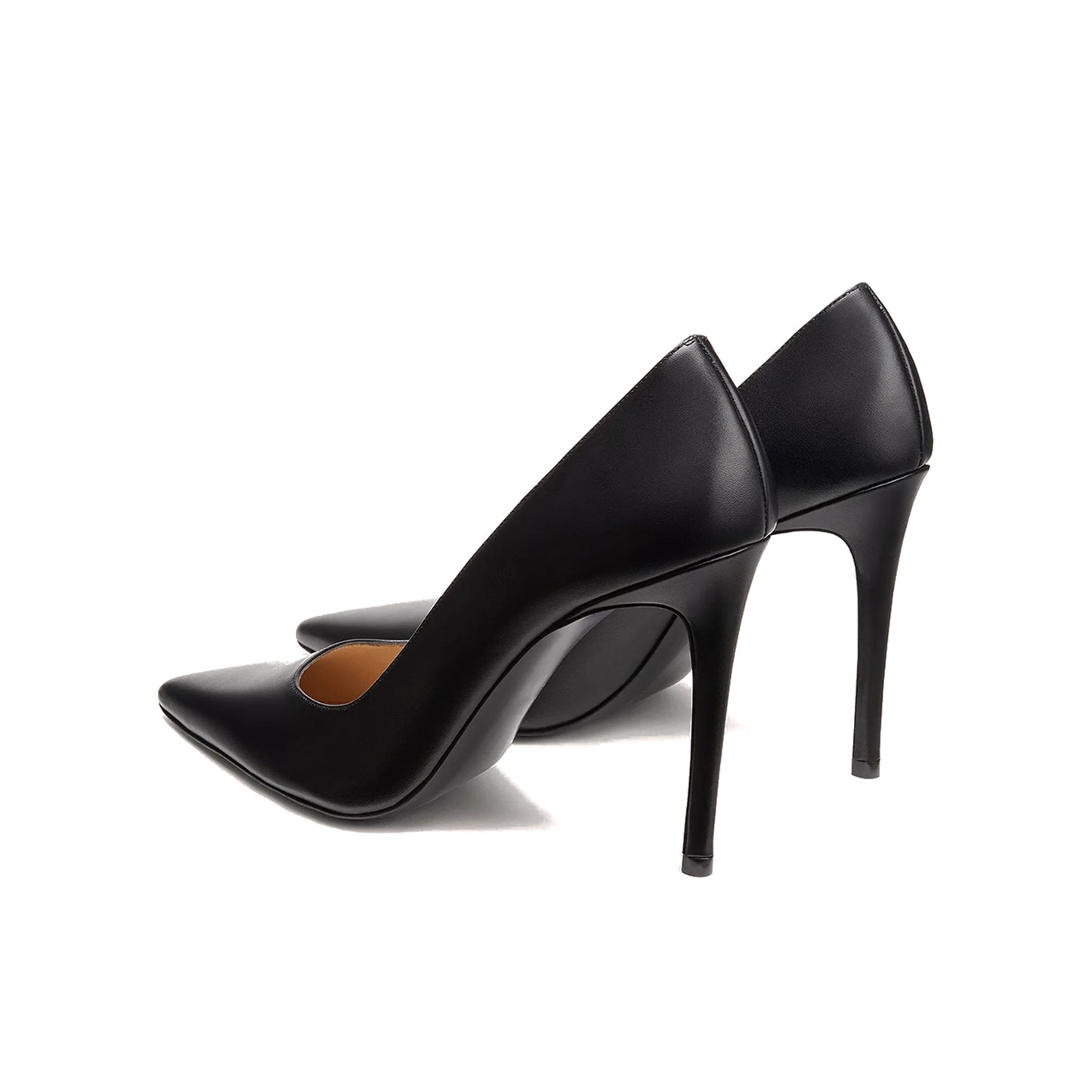 Black Pointed-Toe Slip-On High Heels