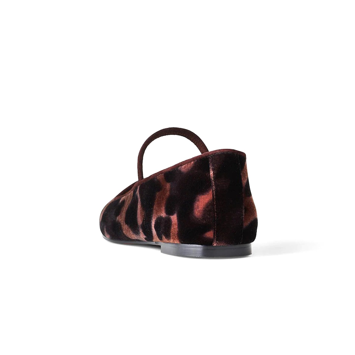Leopard Faux Suede Square-Toe Bridge Strap Slip-On Flats