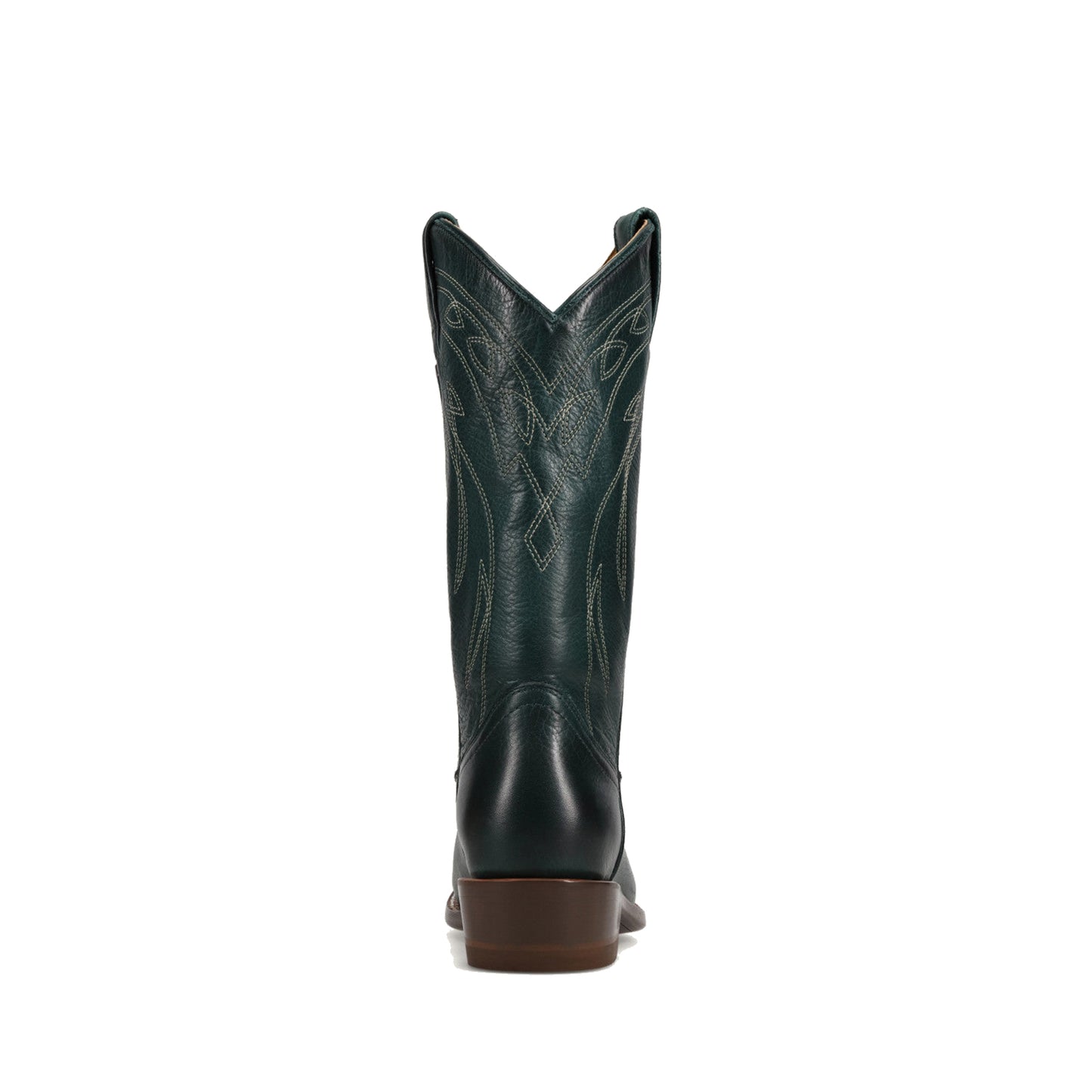 Dark Green Almond-Toe Chic Embroidery Western Mid Calf Cowgirl Boots