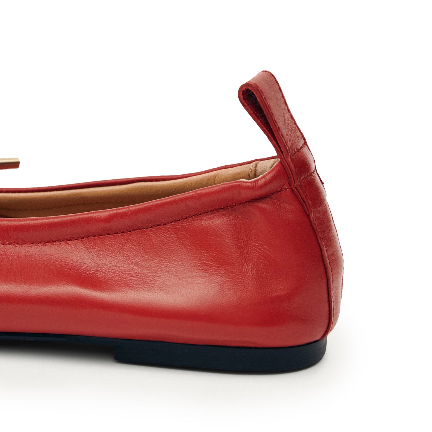 Red Square-Toe Stretchy Ballet Flats