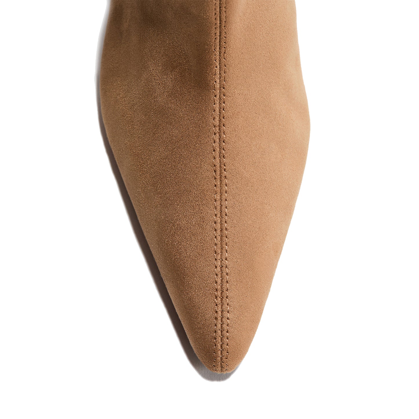 Sand Faux Suede Pointed-Toe Sleek Wide Calf Knee High Stiletto Boots