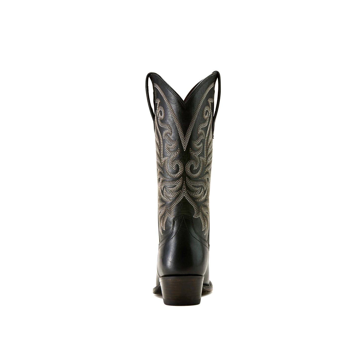 Black Round-Toe Classic Embroidery Mid Calf Cowgirl Boots