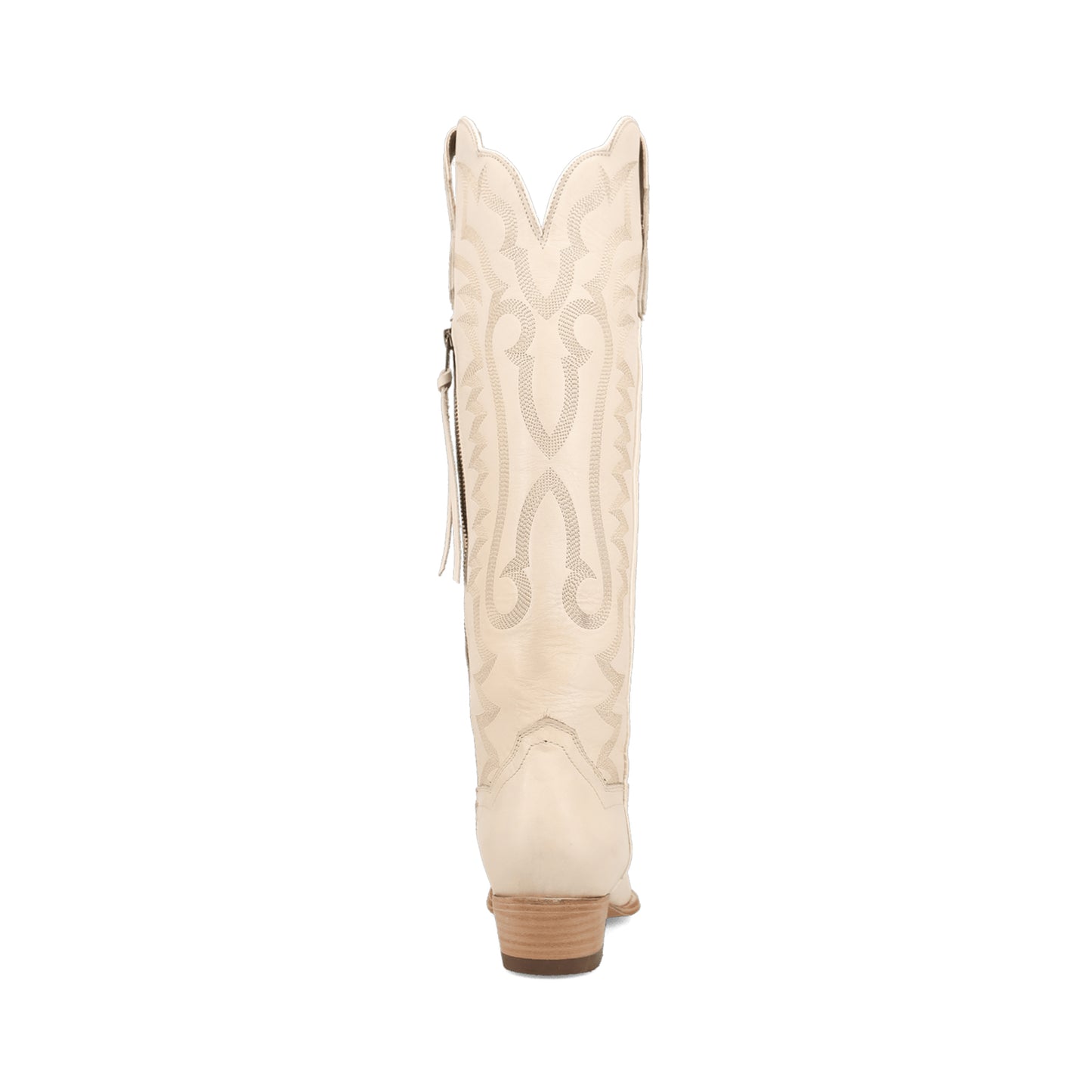 Bone Snip-Toe Grace Embroidery Half-Zip Knee High Cowgirl Boots