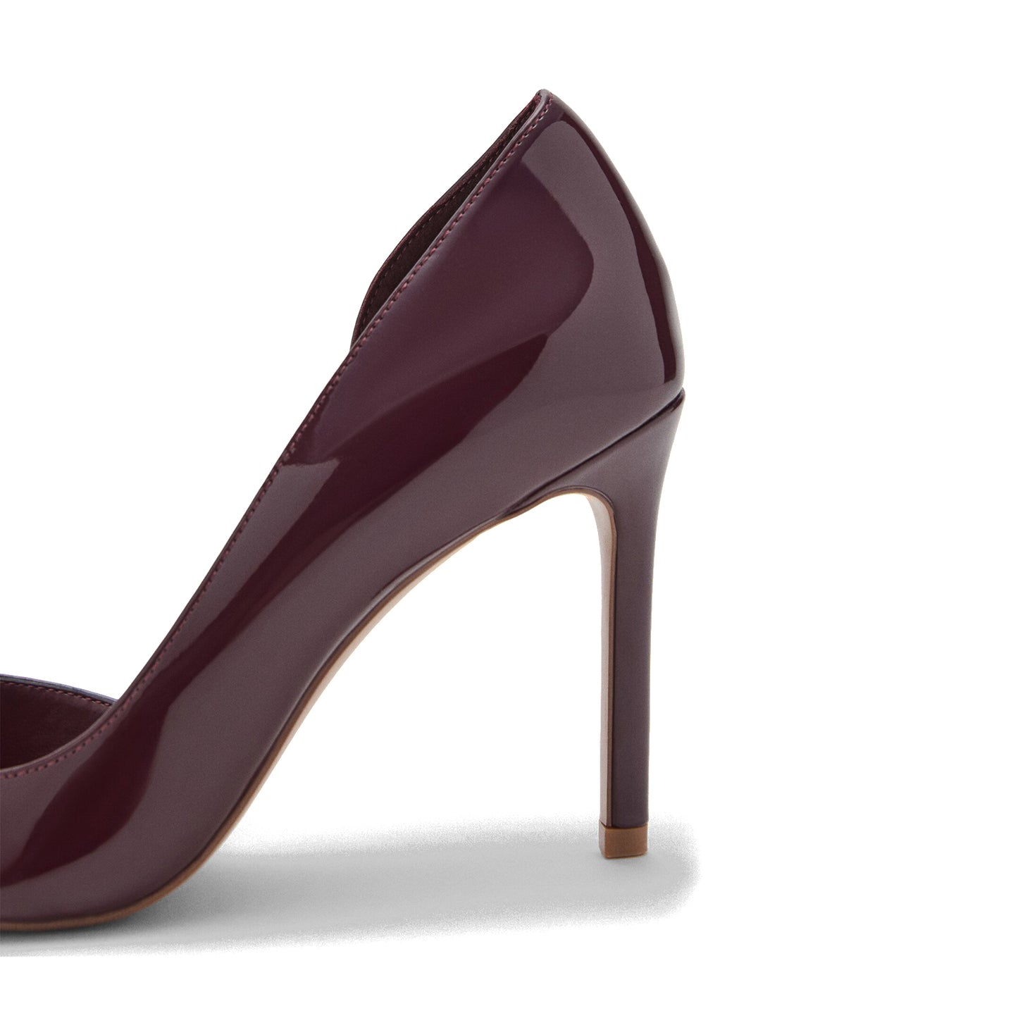 Patent Burgundy Pointed-Toe Slip-On Sleek High Heels Pumps