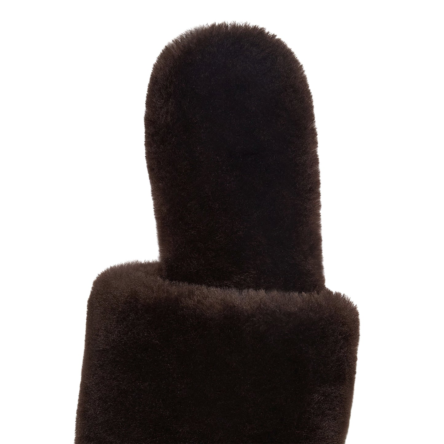 Chocolate Plush Square-Toe Slip-On Slippers Flats
