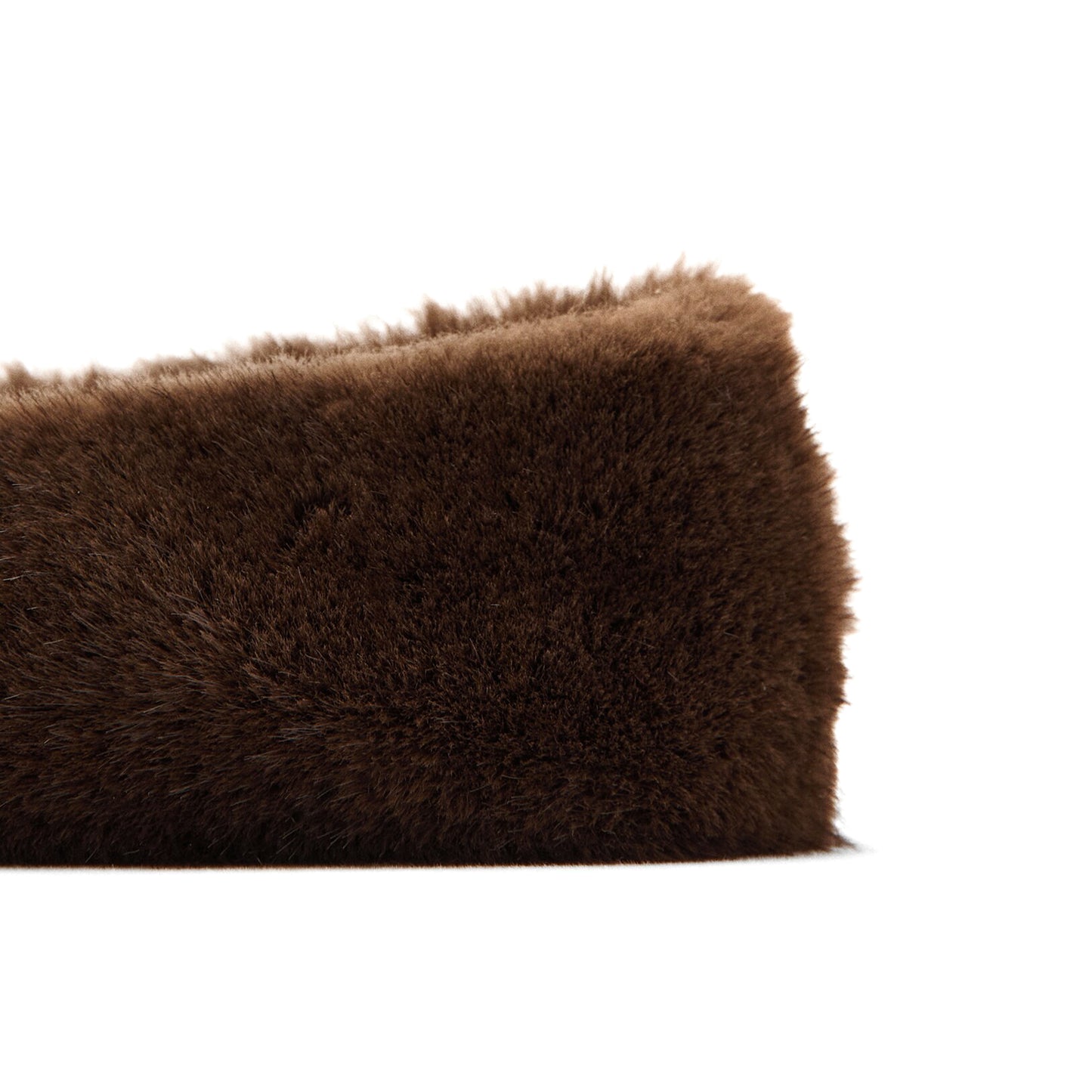 Brown Plush Round-Toe Slip-On Ballet Flats