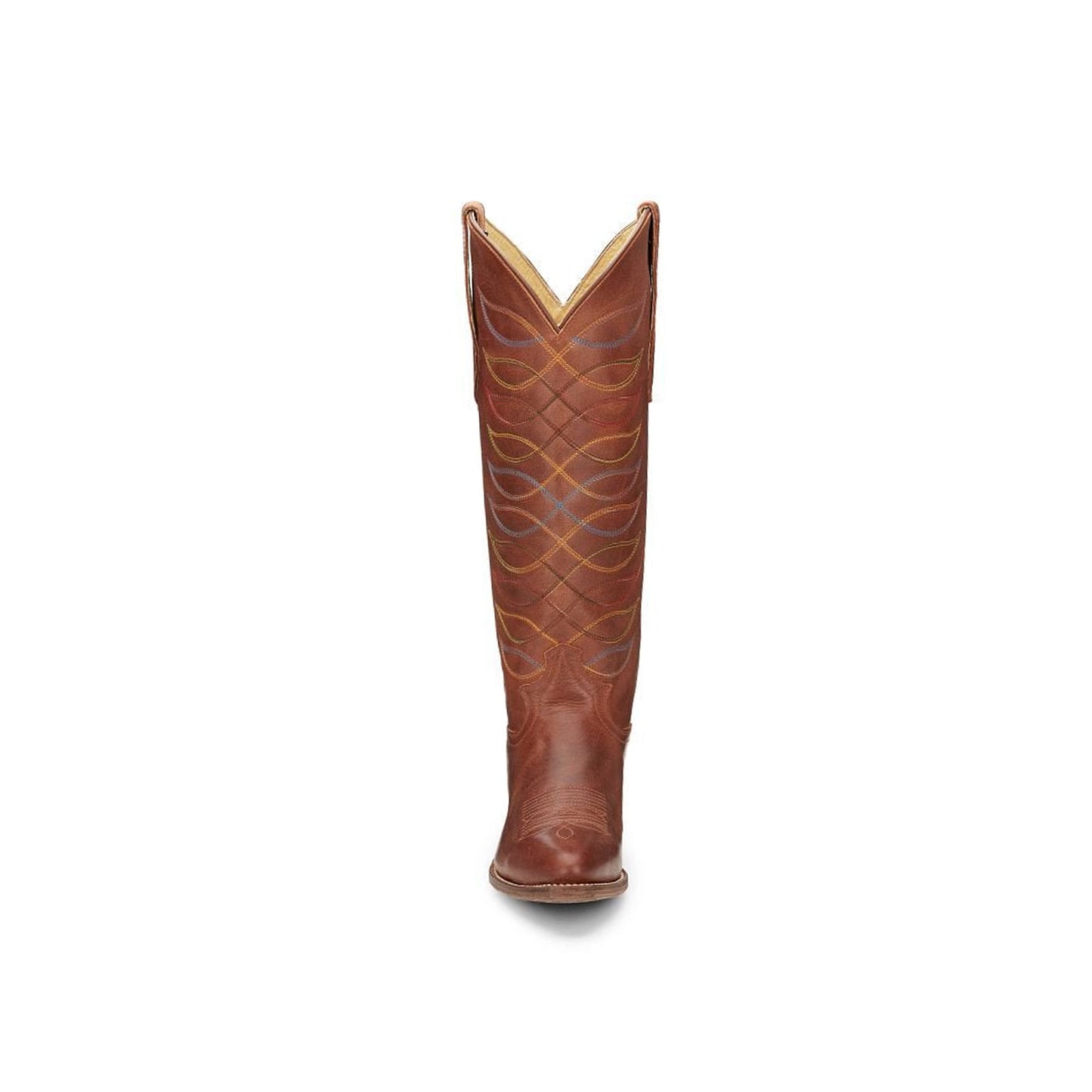 Amber Snip-Toe Colorful Embroidery Wide Calf Knee High Cowgirl Boots