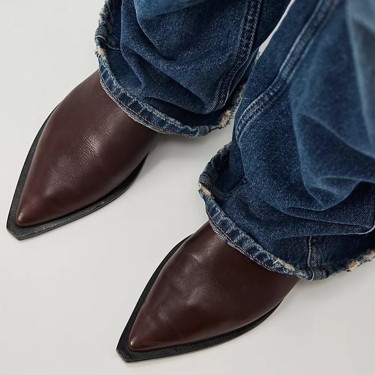 Chocolate Pointed-Toe Slip-on Simple Ballet Flats