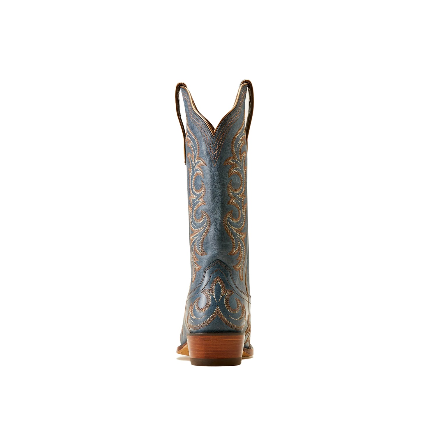 Blueberry Blue Snip-Toe Embroidery Mid Calf Cowgirl Boots