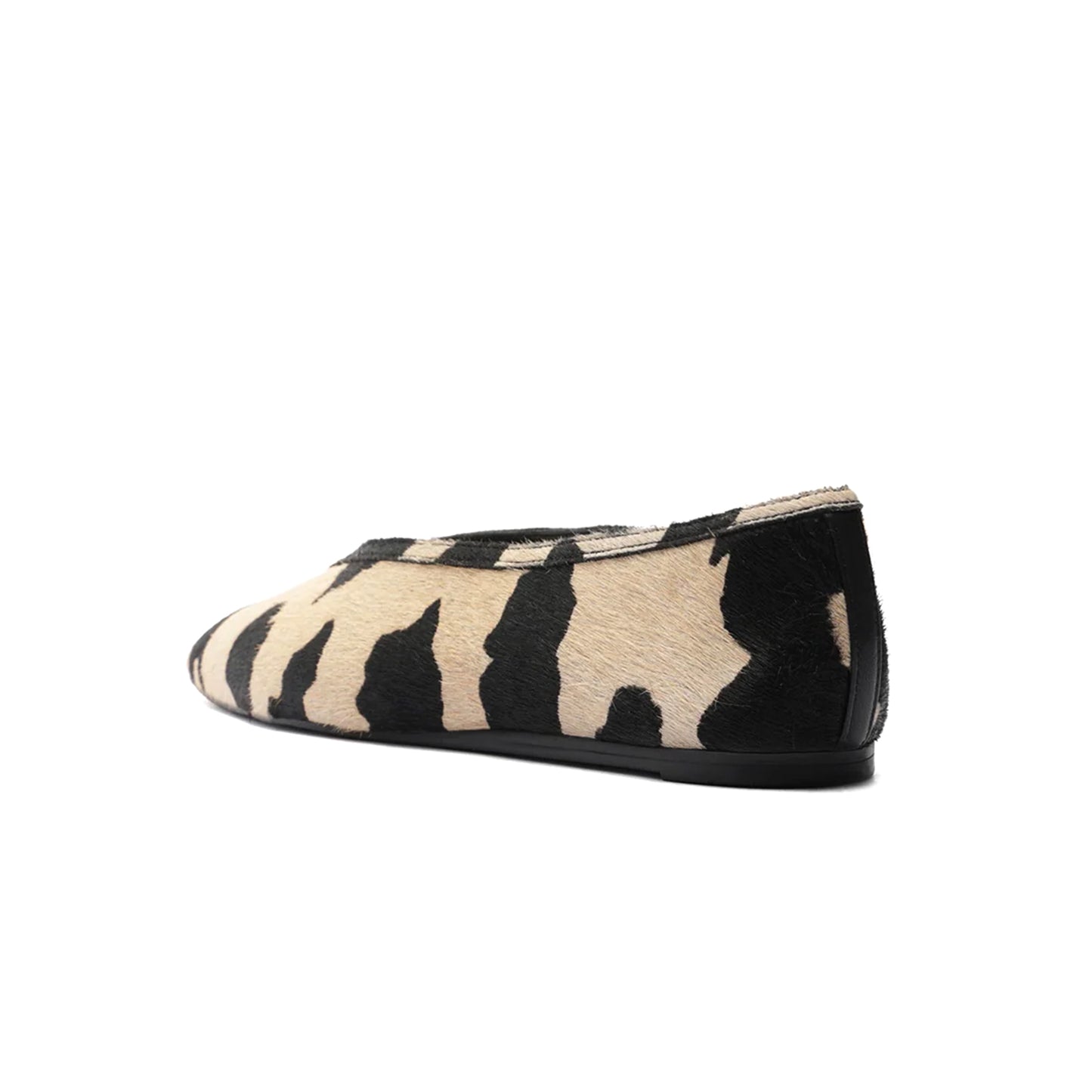Cow Print Pony Hair Square-Toe Simple Ballet Flats
