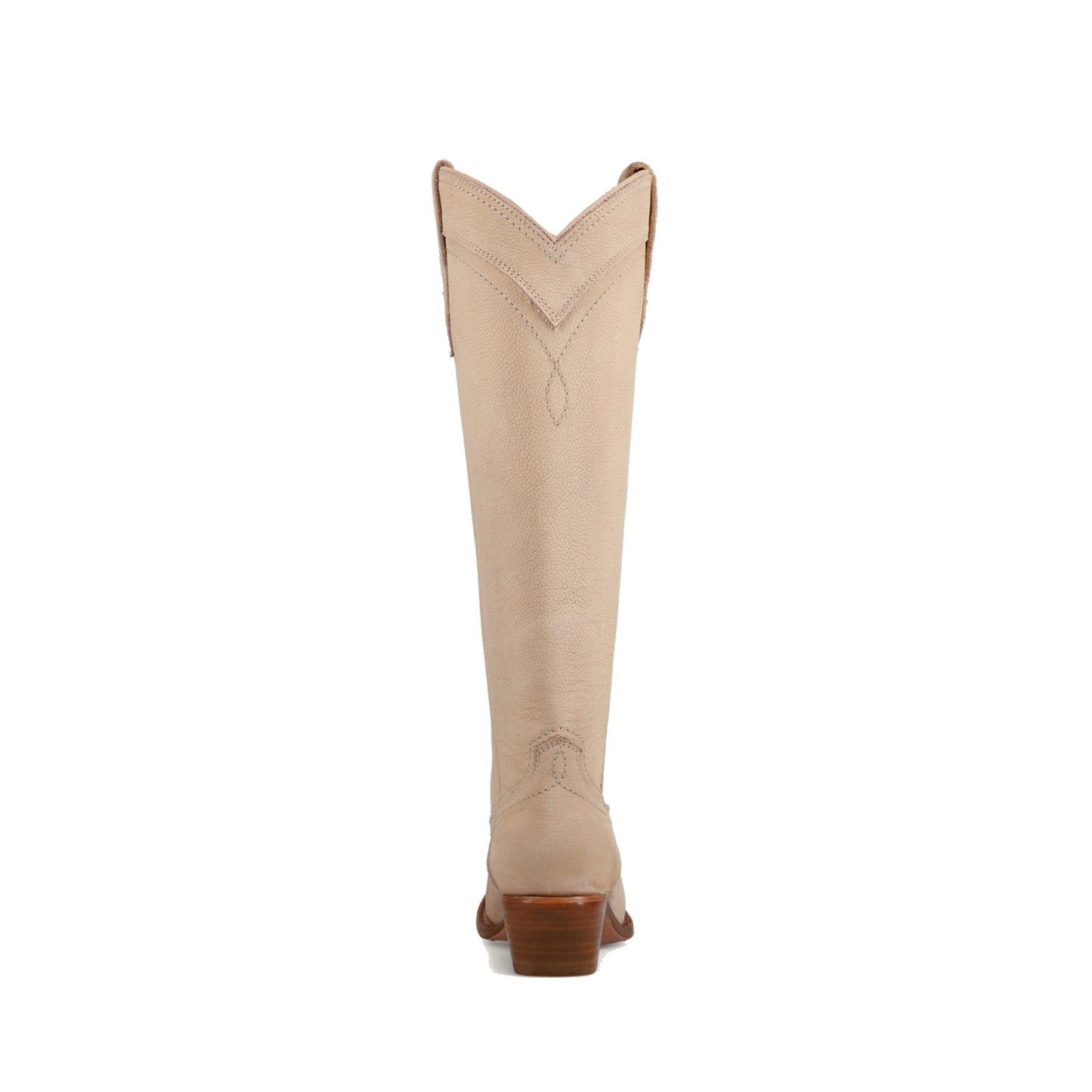 Bone Almond-Toe Sleek Wide Calf Knee High Simple Cowgirl Boots