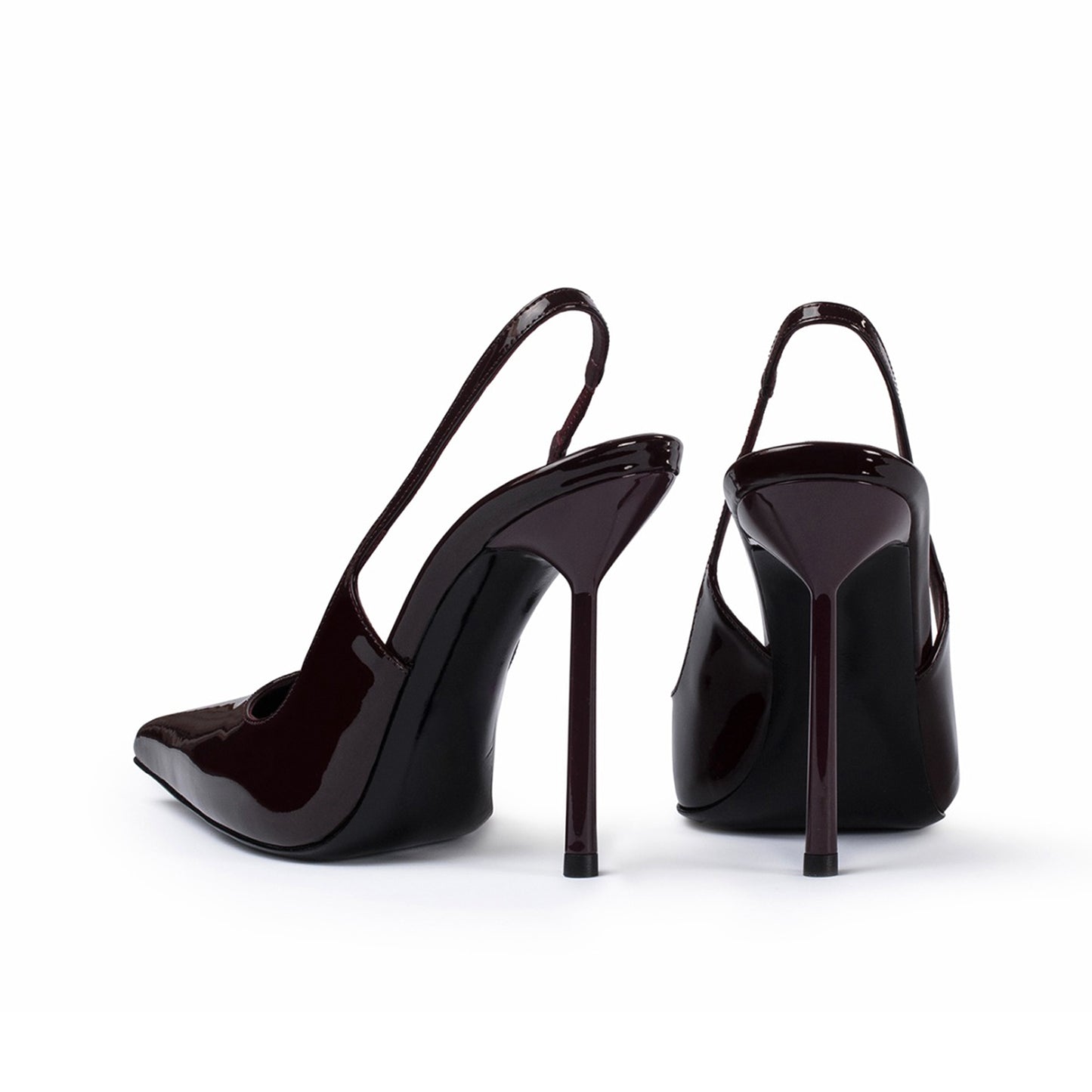 Patent Cherry Red Pointed-Toe Sleek Slingback High Heels