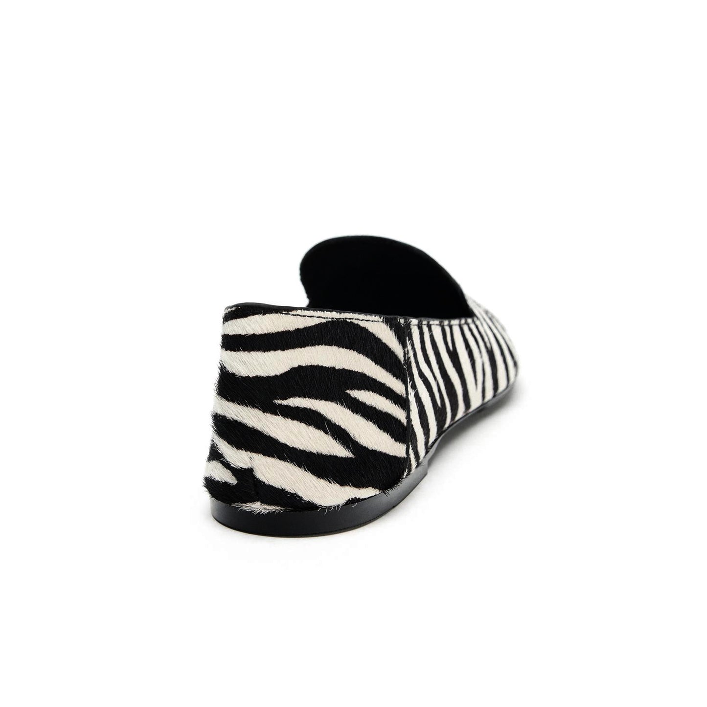 Zebra Print Pony Hair Square-Toe Classic Flats