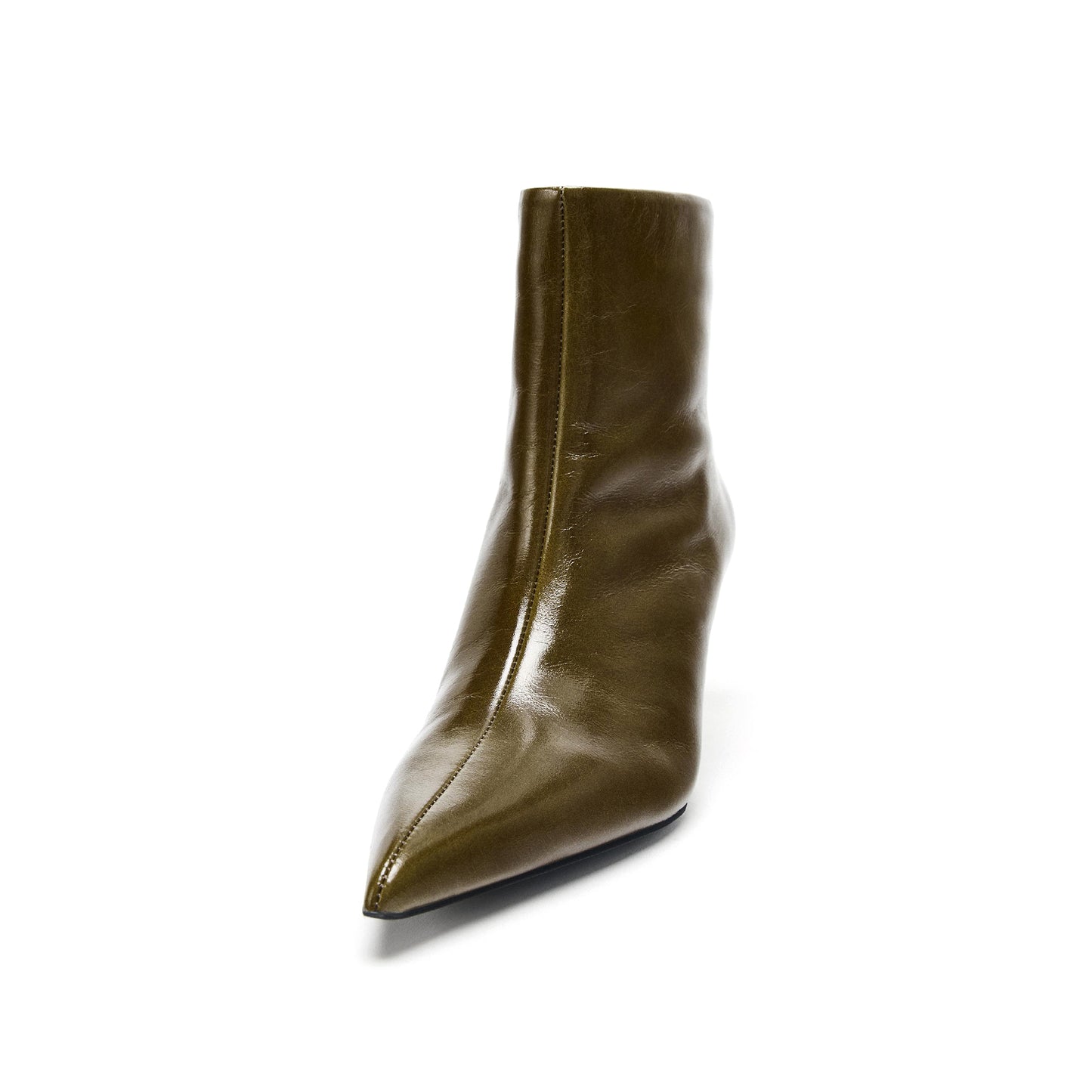 Green Pointed-Toe Simple Ankle Stiletto Boots