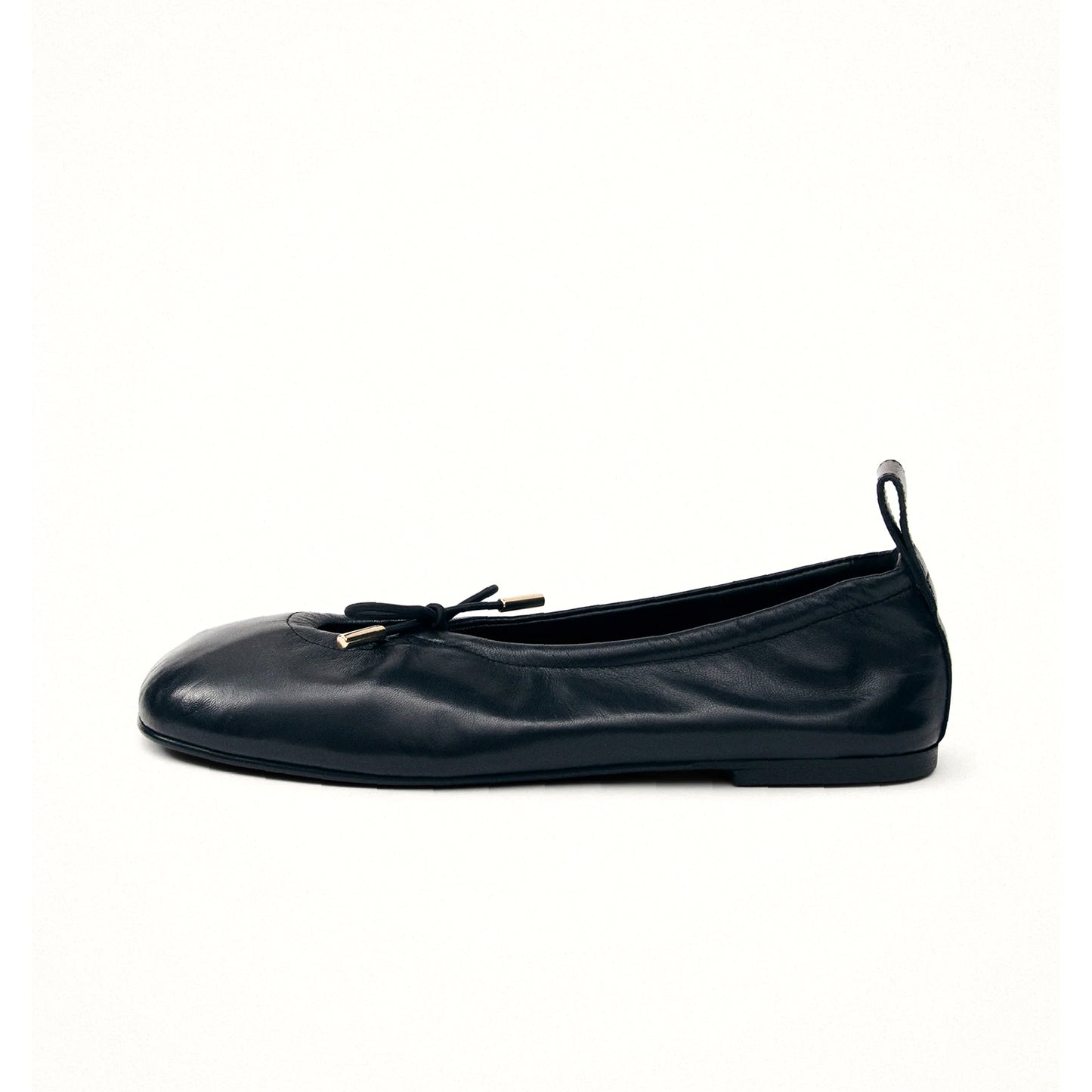 Black Square-Toe Stretchy Ballet Flats