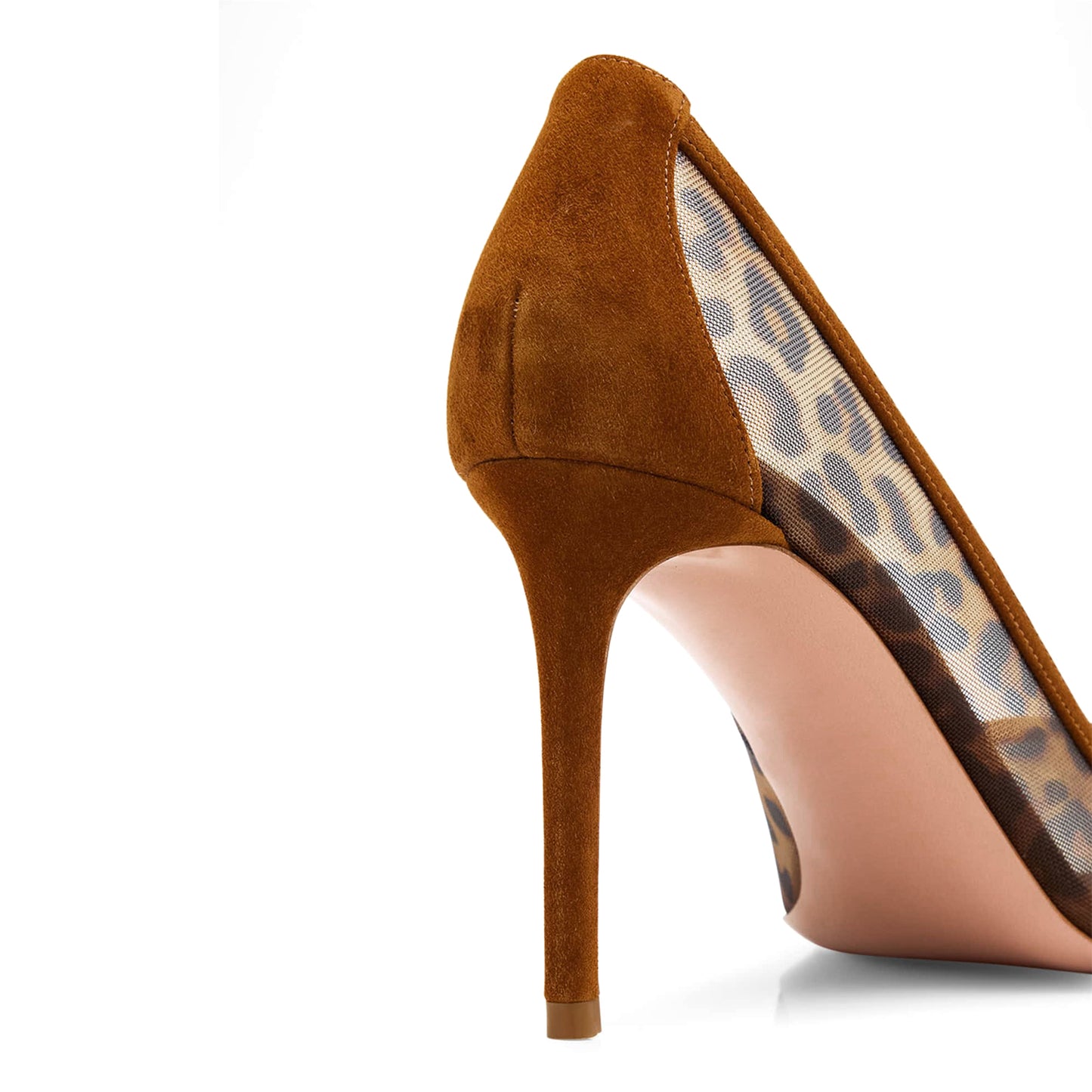 Leopard Mesh Pointed-Toe Classic Slip-On High Heels