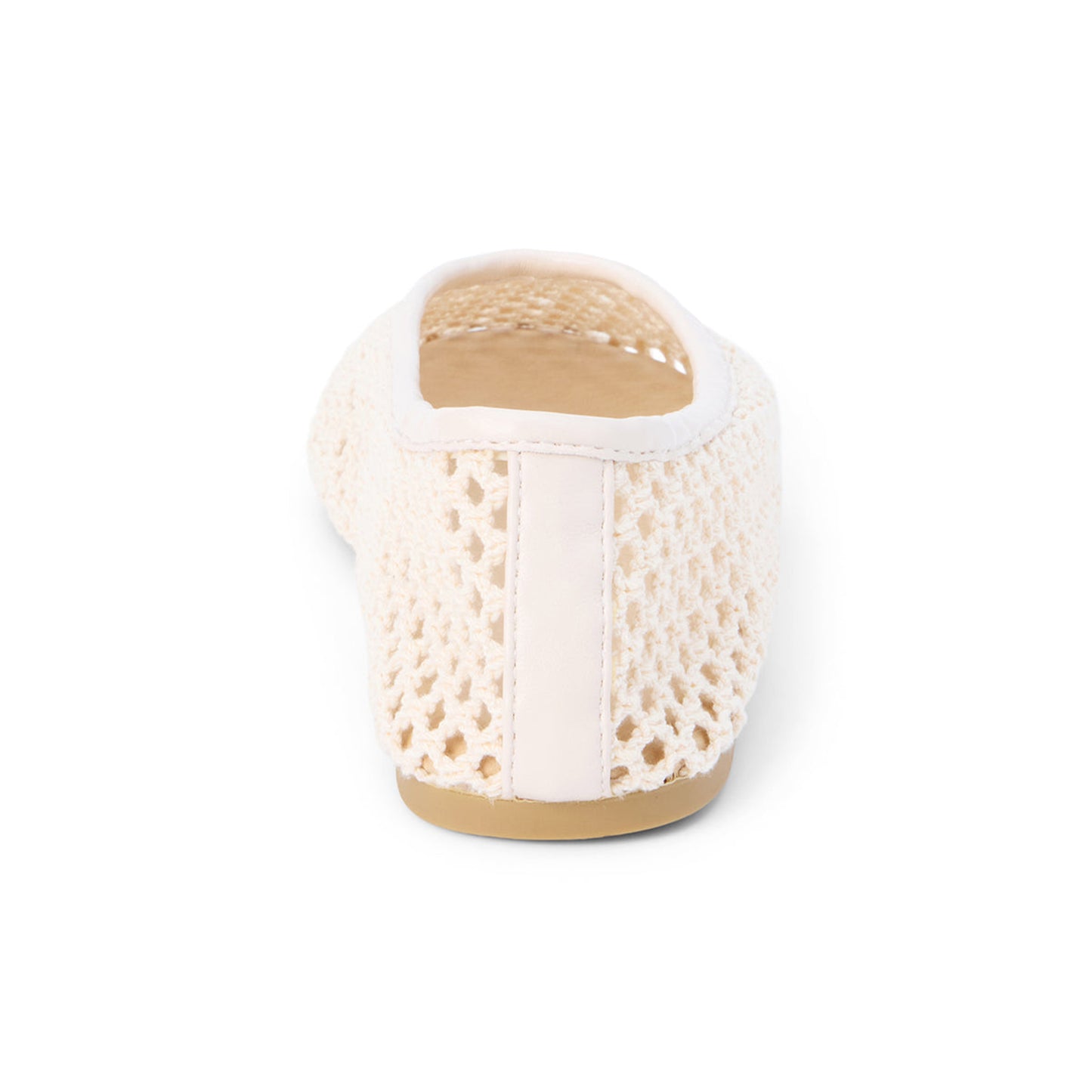 Ivory Woven Vegan Leather Round-Toe Slip-On Stylish Flats