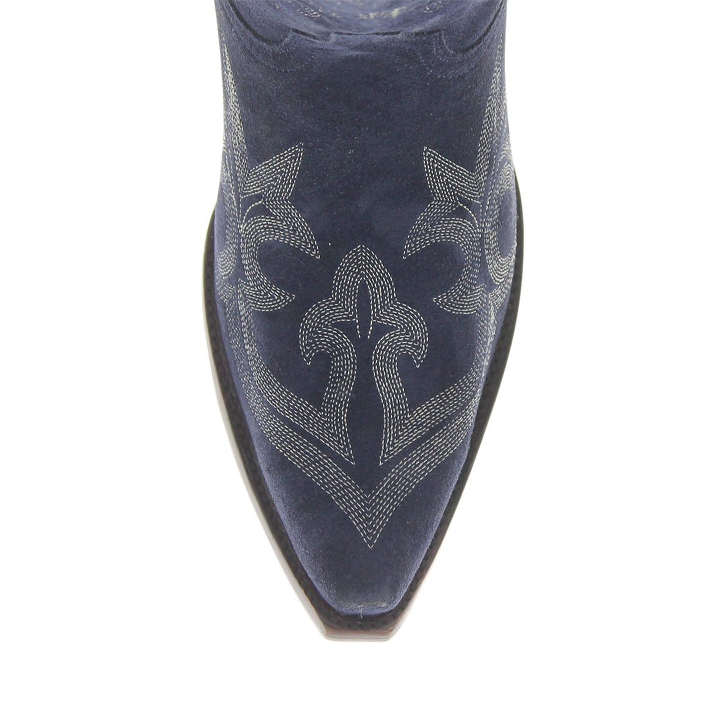 Purple Faux Suede Snip-Toe Delicate Embroidery Chic Cowgirl Boots