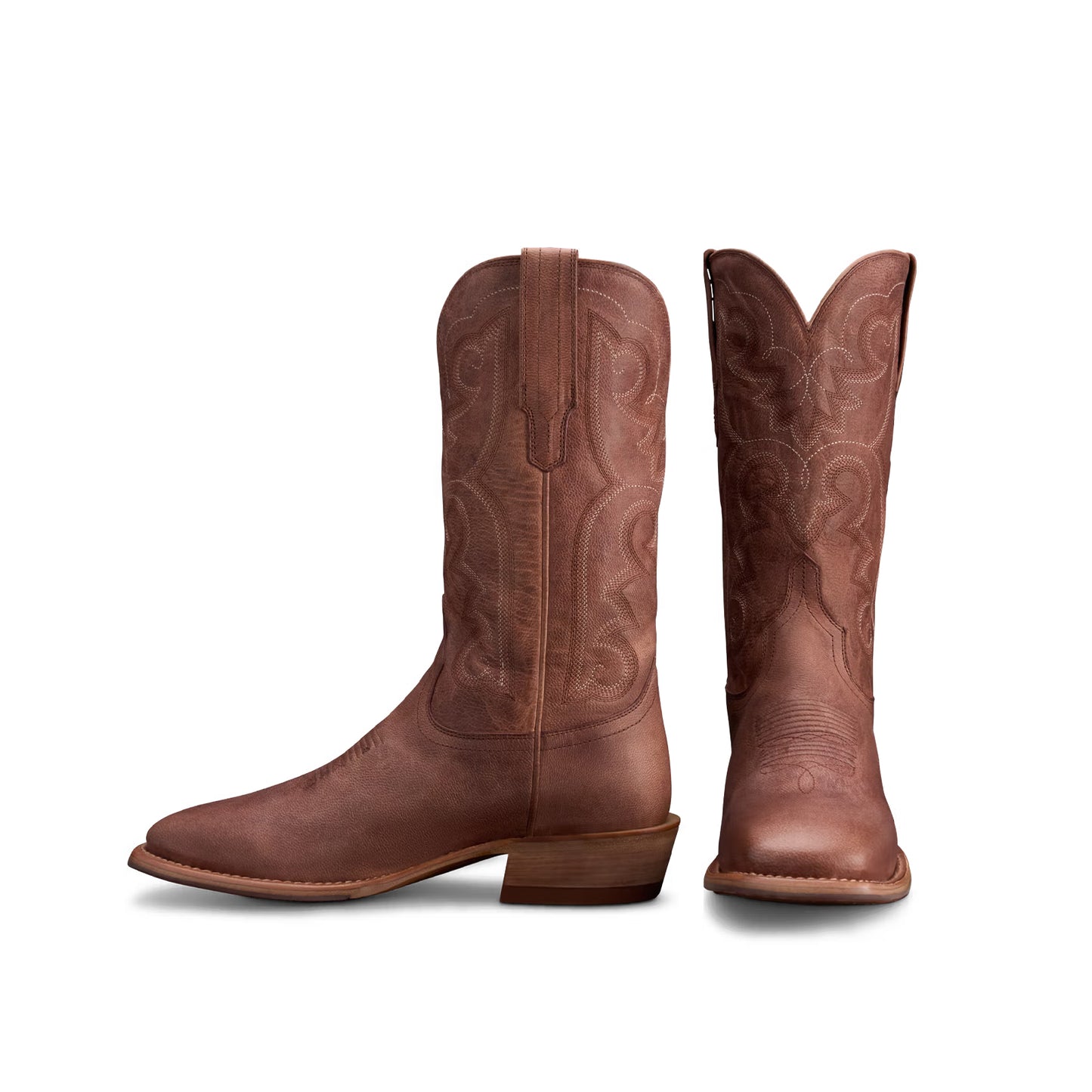 Brandy Square-Toe Western Embroidery Mid Calf Cowgirl Boots
