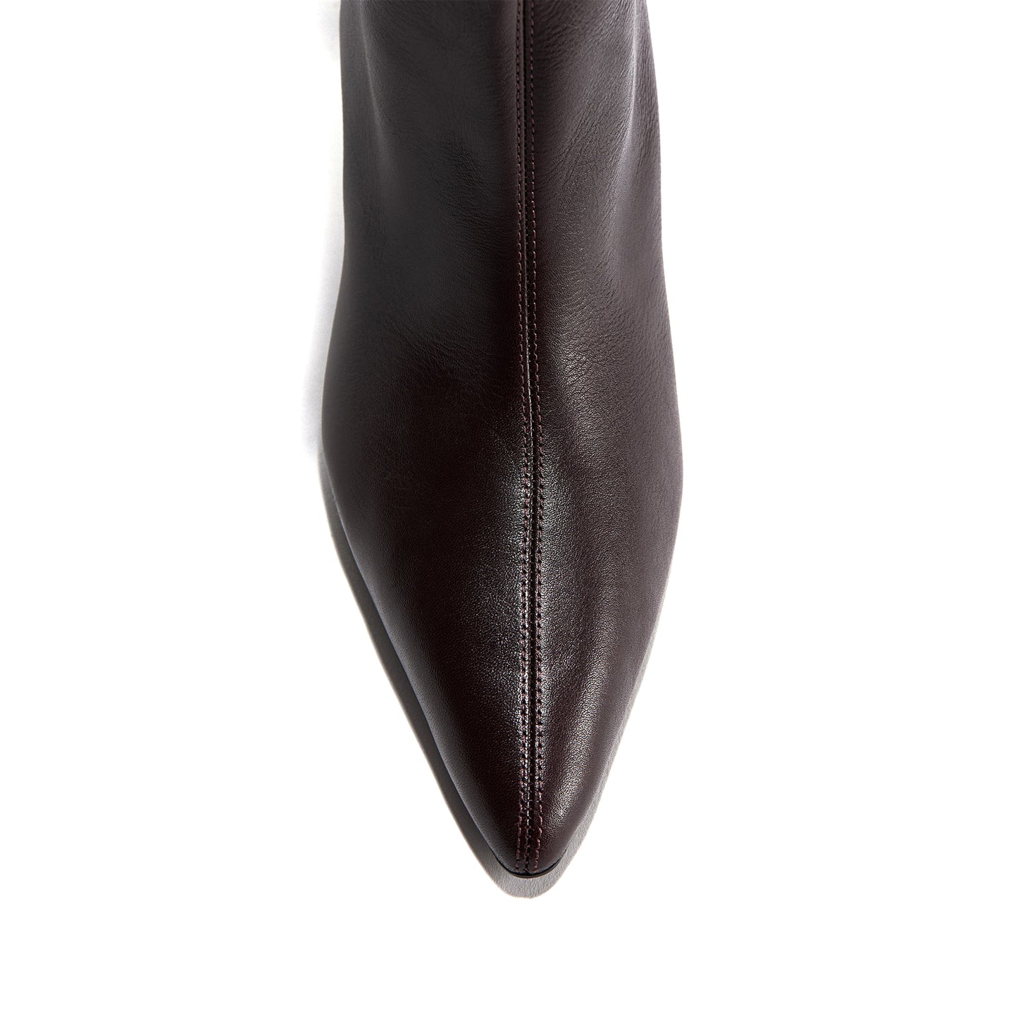 Burgundy Pointed-Toe Sleek Wide Calf Knee High Stiletto Boots