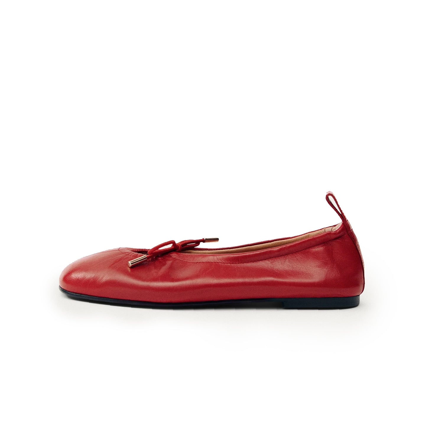 Red Square-Toe Stretchy Ballet Flats