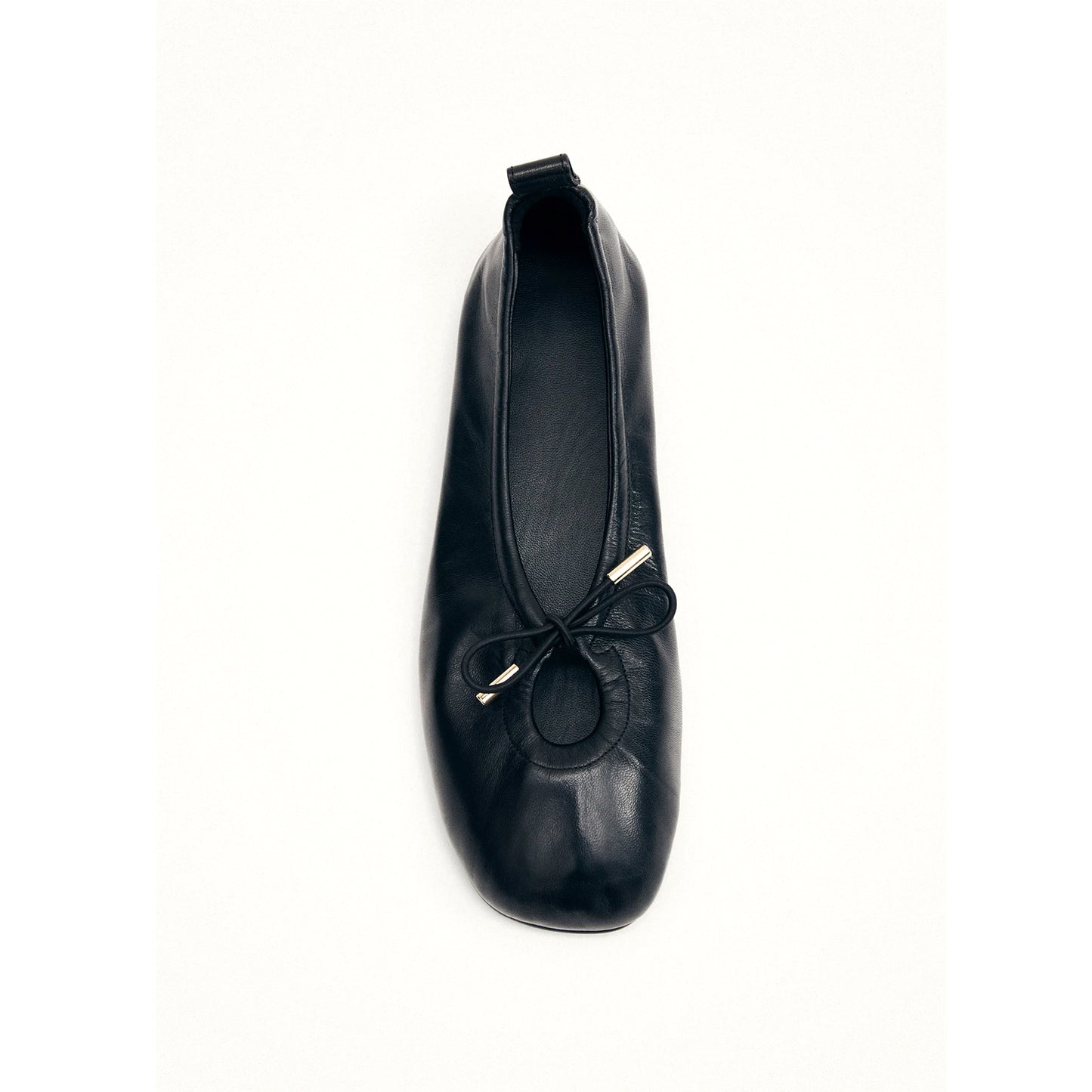 Black Square-Toe Stretchy Ballet Flats
