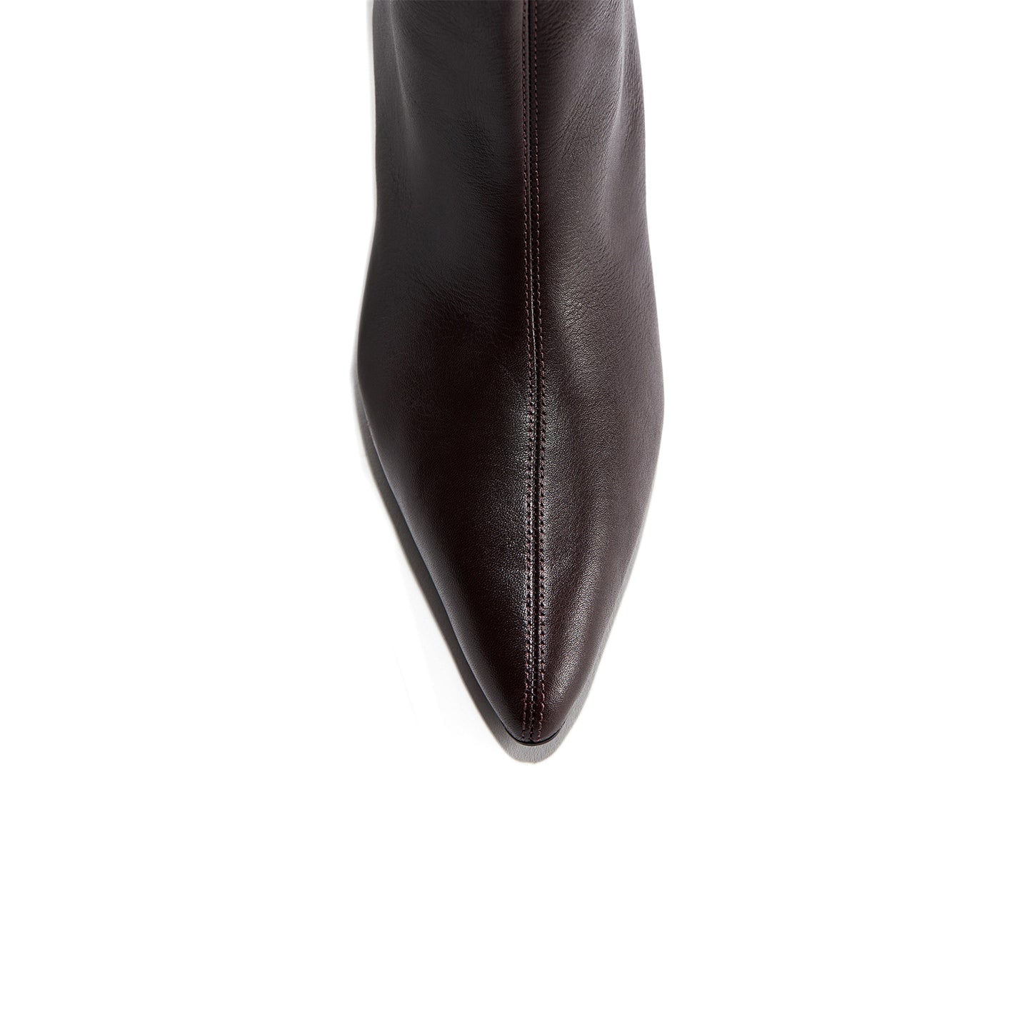 Burgundy Pointed-Toe Wide Calf Knee High Simple Stiletto Boots