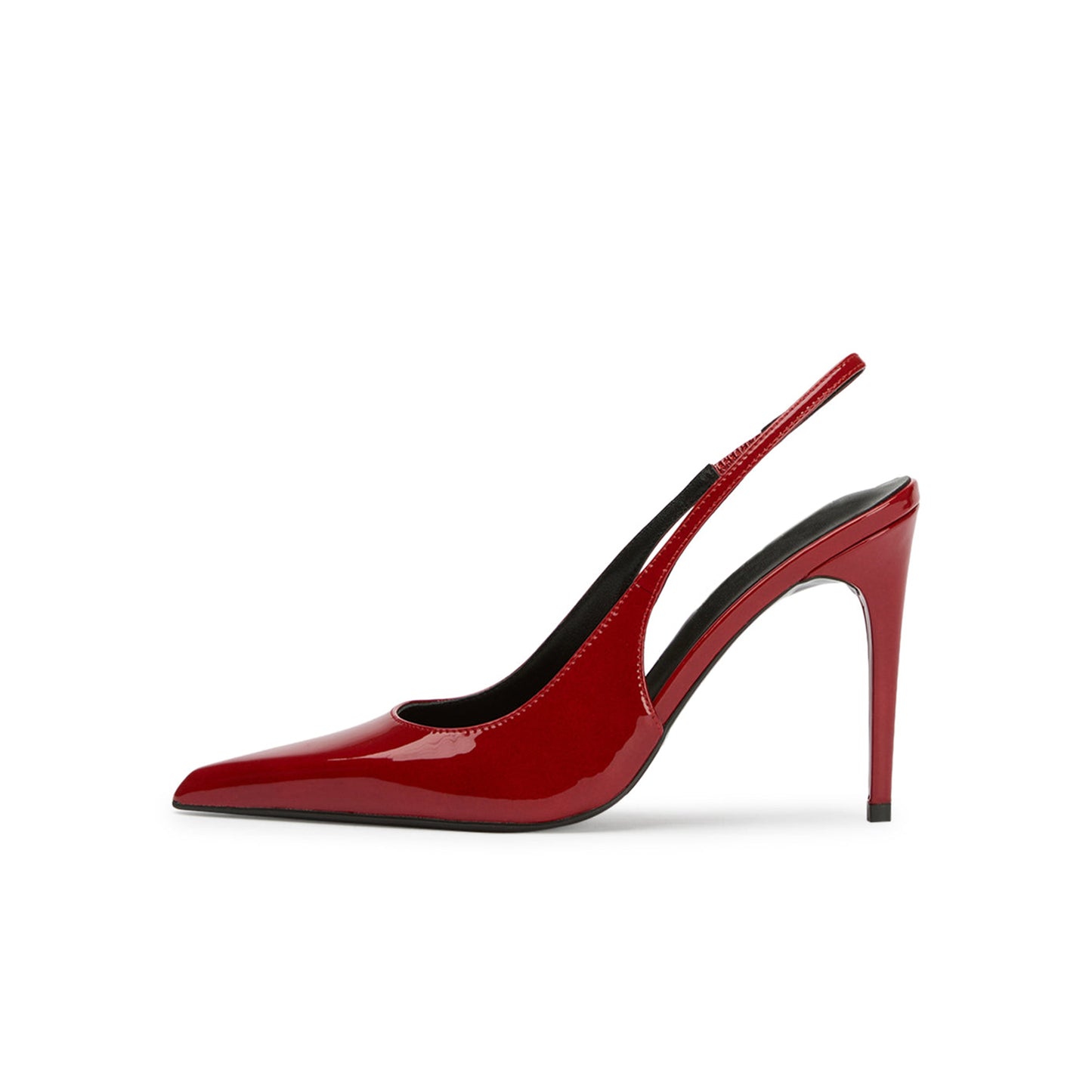 Patent Red Pointed-Toe Classic Slip-On Slingback High Heels