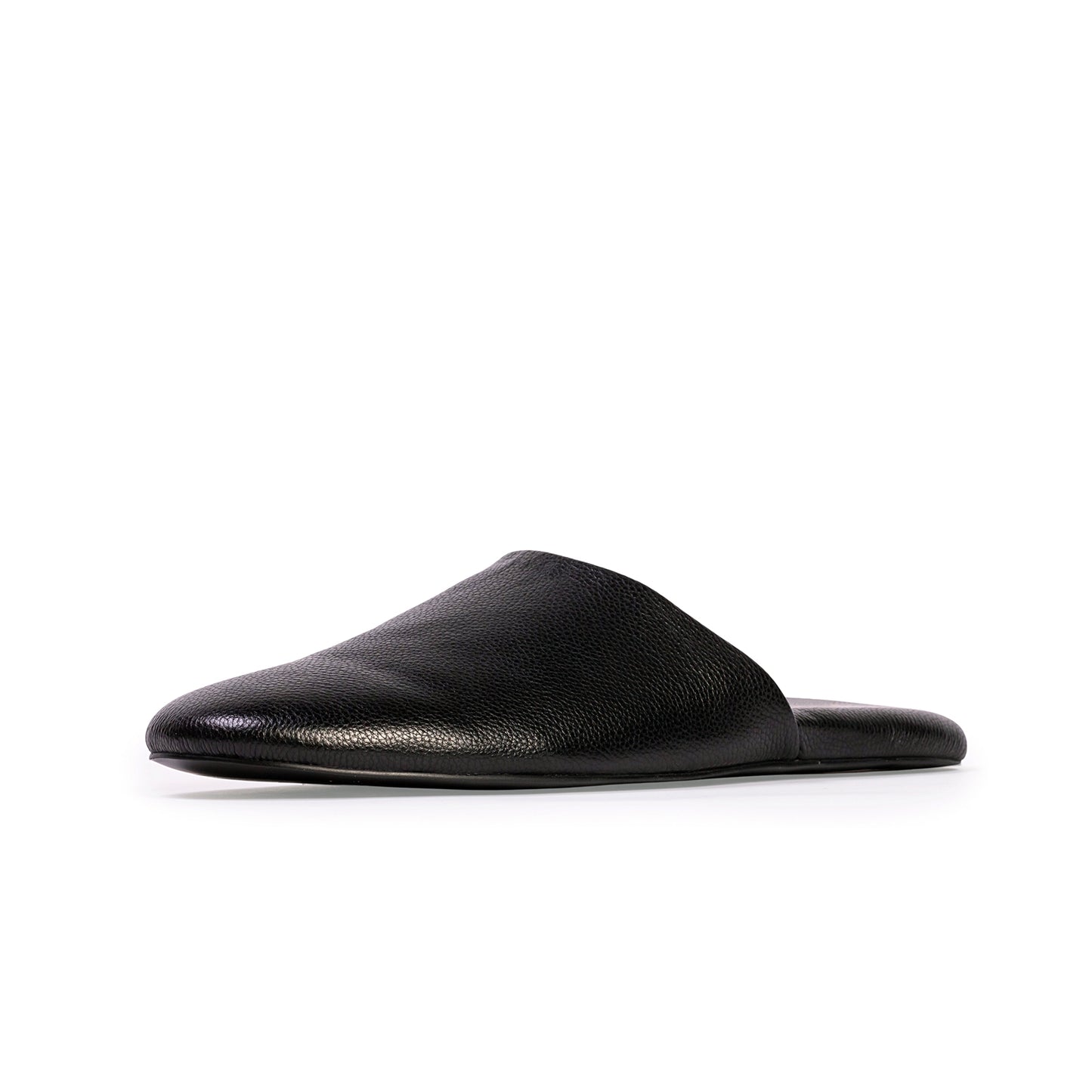Black Round-Toe Simple Slip-on Backless Ballet Flats