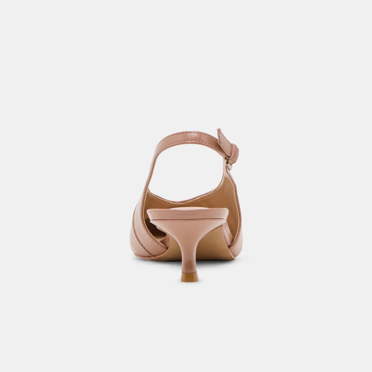 Nude Classic Pointed-Toe Slip-On Slingback Kitten Heels