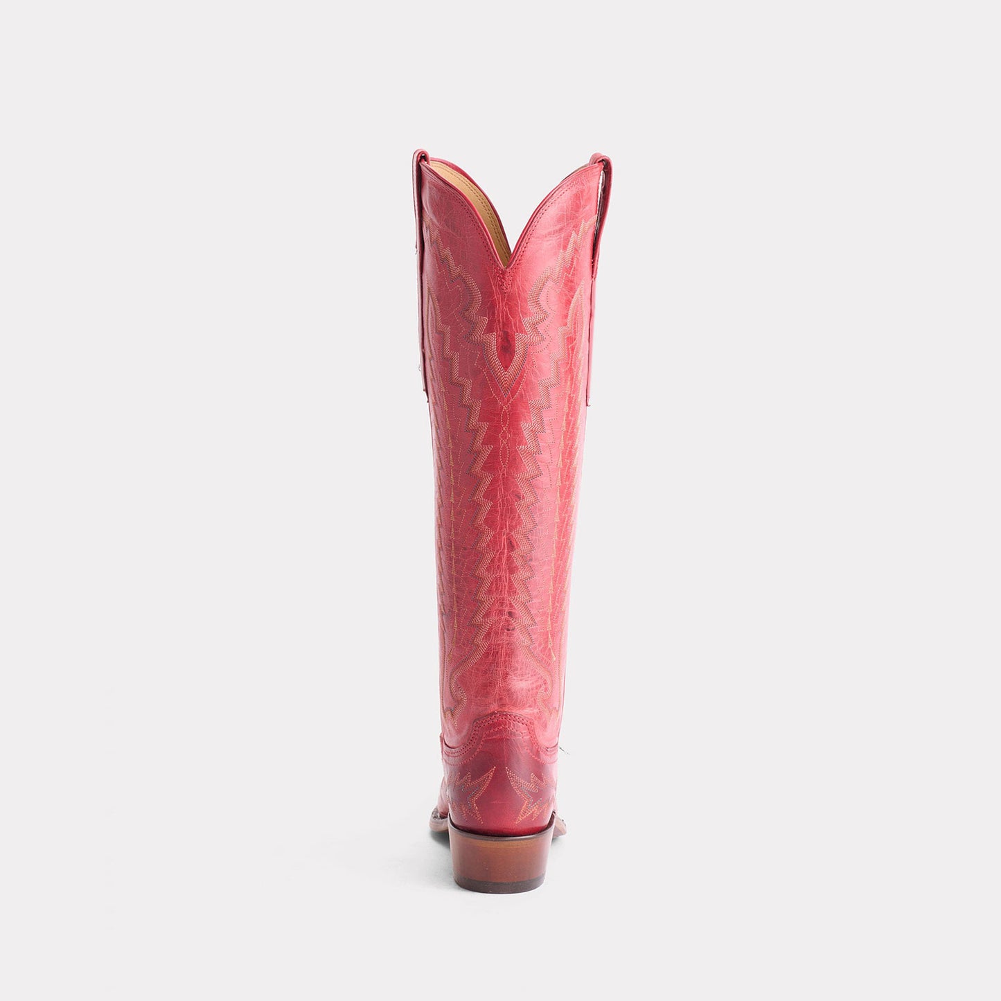 Red Snip-Toe Western Embroidery Wide Calf Chic Knee High Cowgirl Boots