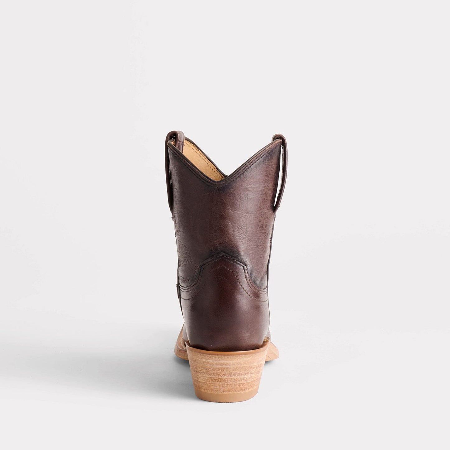 Chocolate Snip-Toe Western Ankle Simple Cowgirl Boots