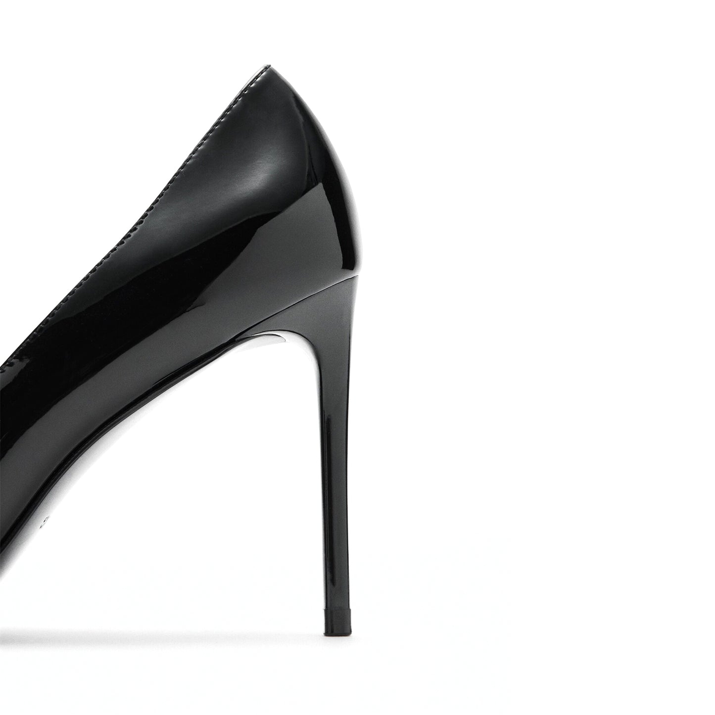 Patent Black Pointed-Toe Stiletto No closure High Heels
