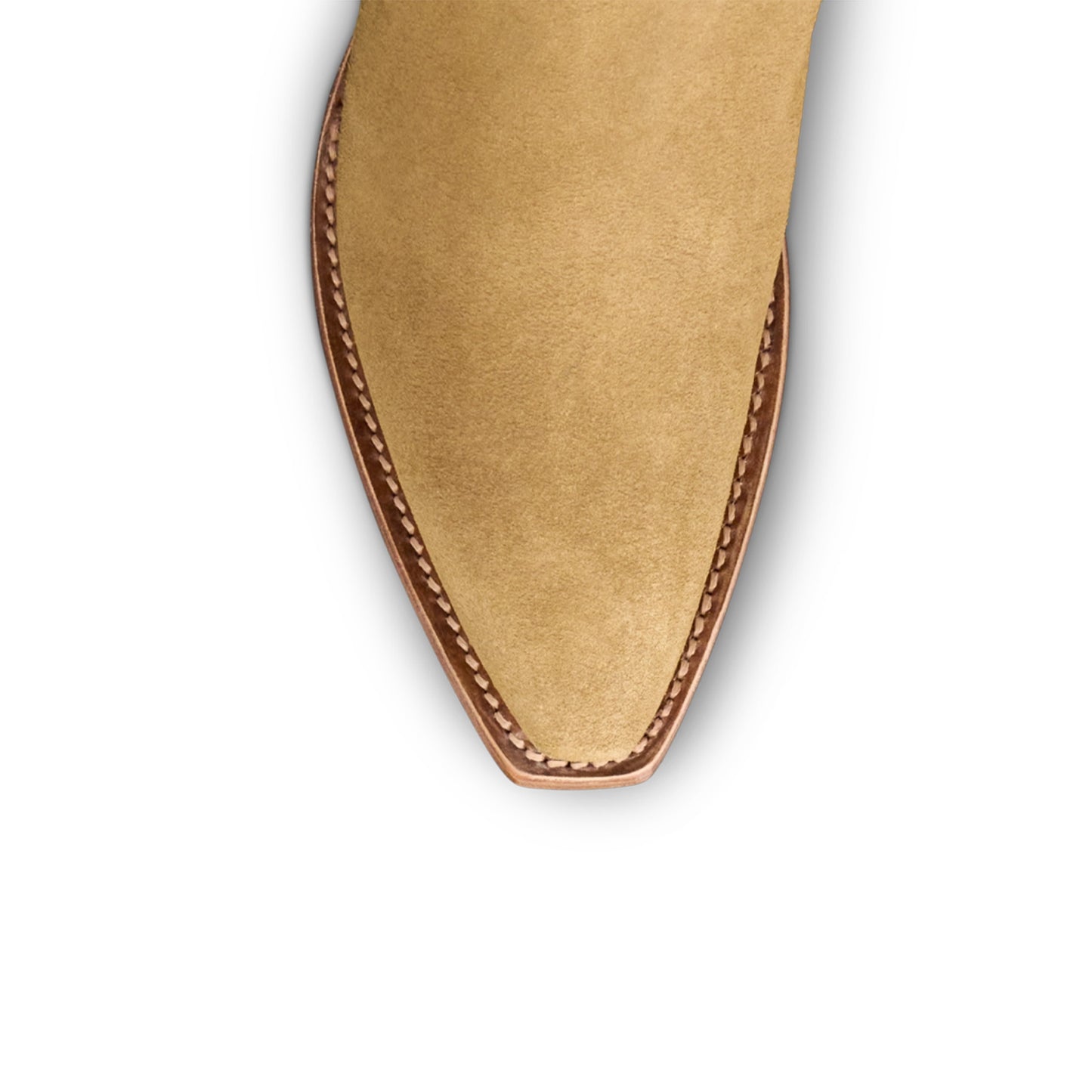 Sand Faux Suede Snip-Toe Half-Zip Over-The-Knee Cowgirl Boots