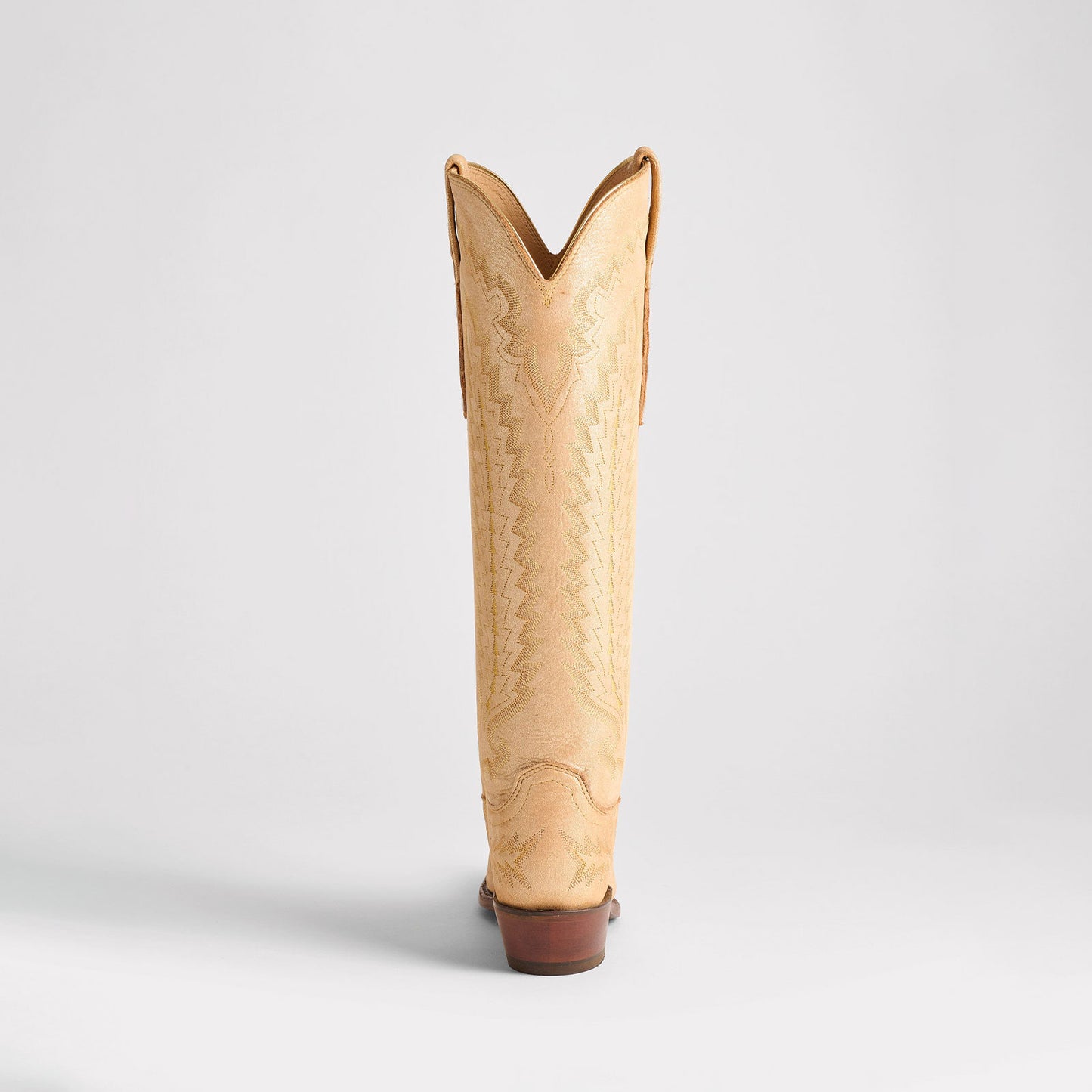 Metallic Champagne Snip-Toe Western Embroidery Wide Calf Chic Knee High Cowgirl Boots