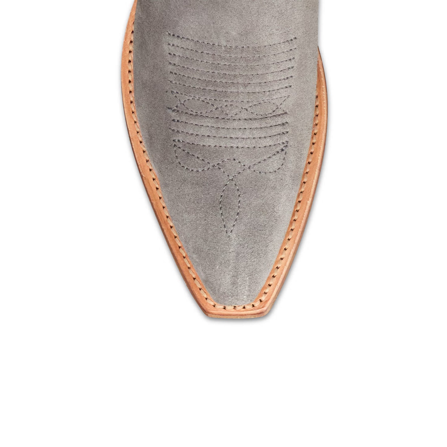 Charcoal Faux Suede Snip-Toe Embroidery Mid Calf Cowgirl Boots