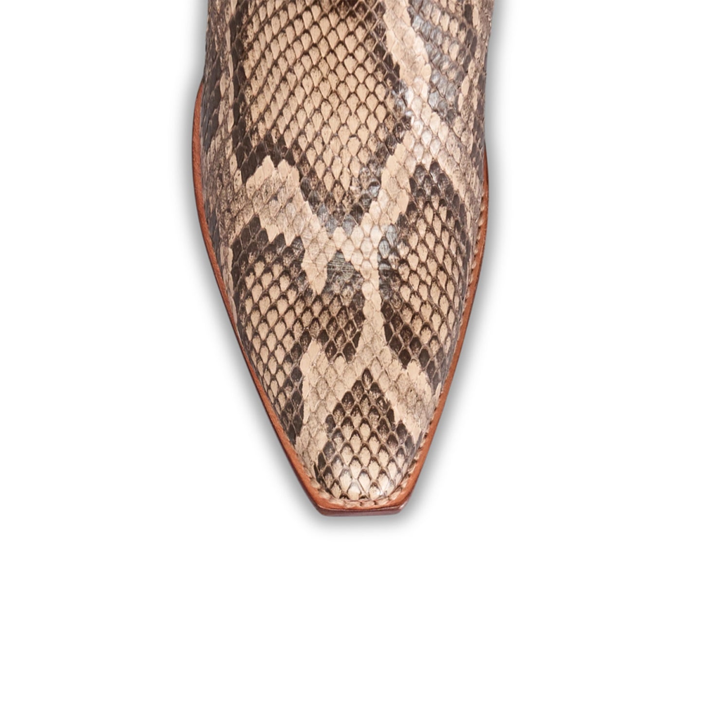 Tan And Snakeskin Pattern Snip-Toe Embroidery Wide Calf Knee High Cowgirl Boots