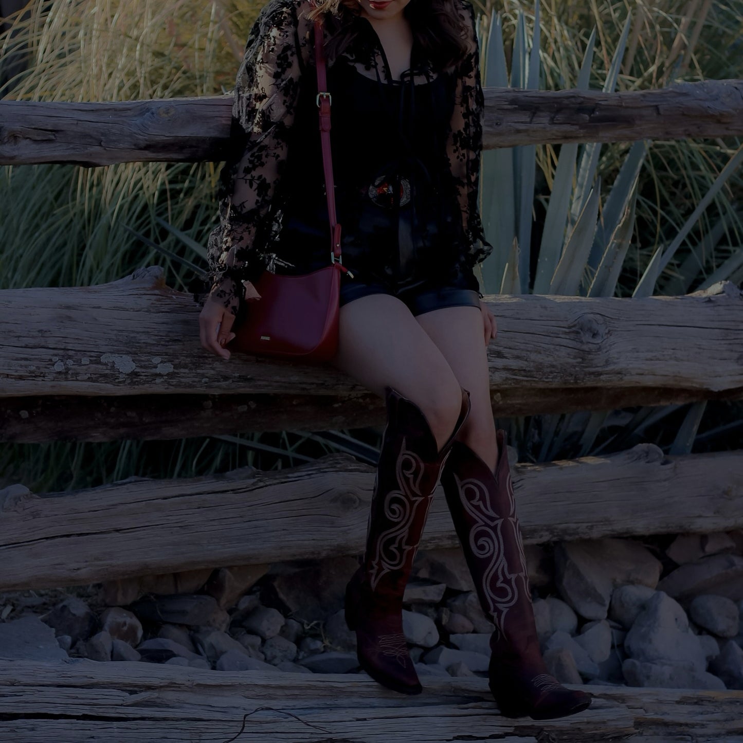 Brandy Snip-Toe Classic Embroidery Wide Calf Knee High Tall Cowgirl Boots