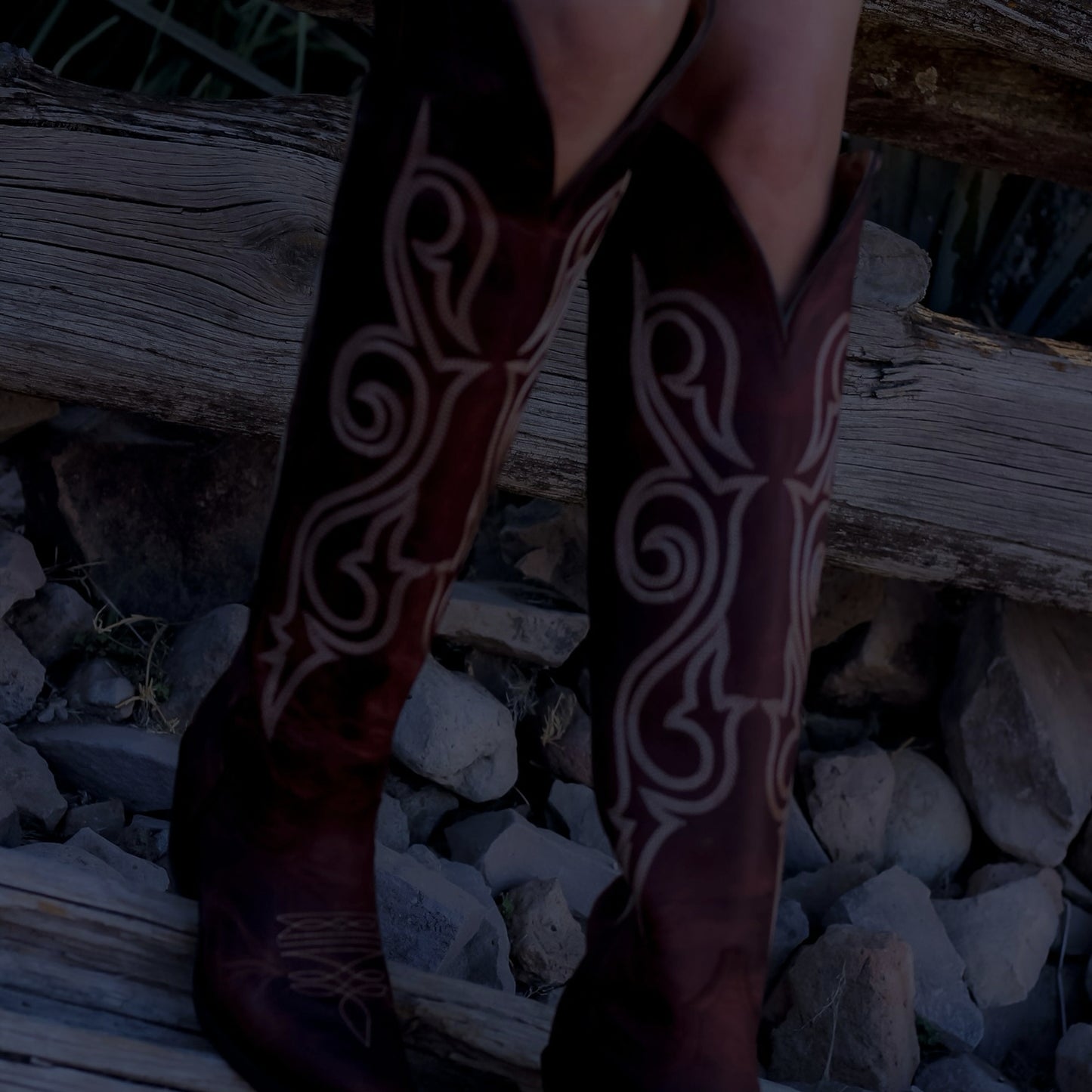 Brandy Snip-Toe Classic Embroidery Wide Calf Knee High Tall Cowgirl Boots