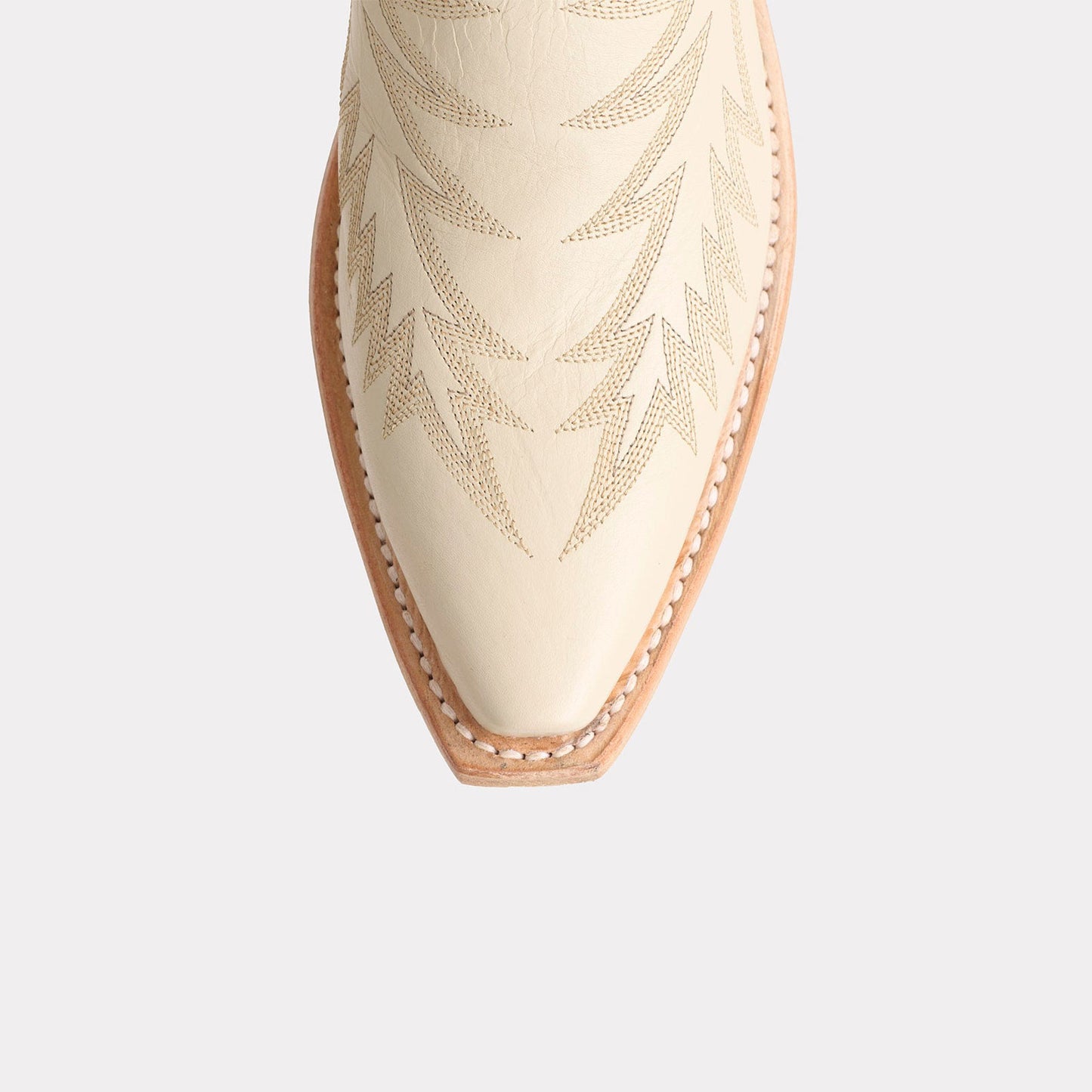 Cream Snip-Toe Western Embroidery Wide Calf Knee High Cowgirl Boots
