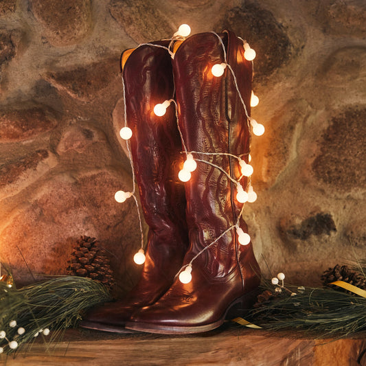 Red Round-Toe Classic Embroidery Wide Calf Knee High Tall Cowgirl Boots