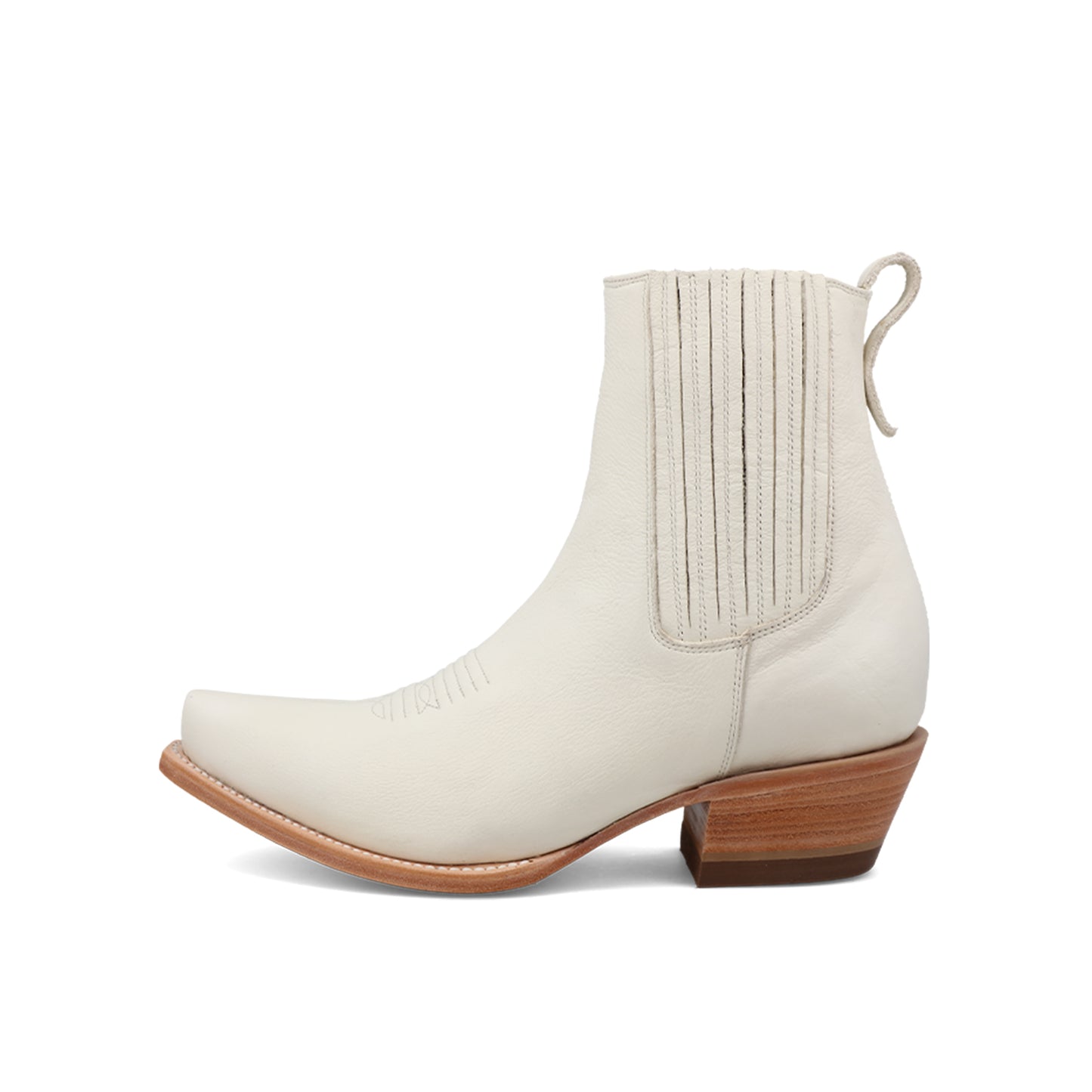 White Snip-Toe Classic Simple Ankle Cowgirl Boots