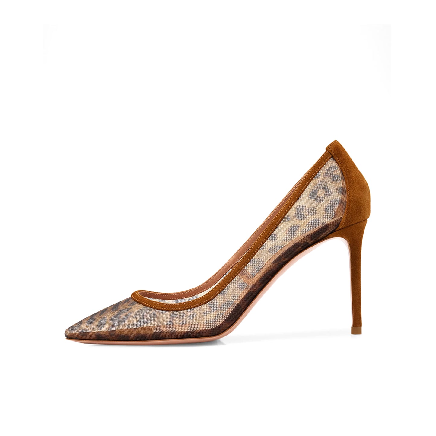 Leopard Mesh Pointed-Toe Classic Slip-On High Heels