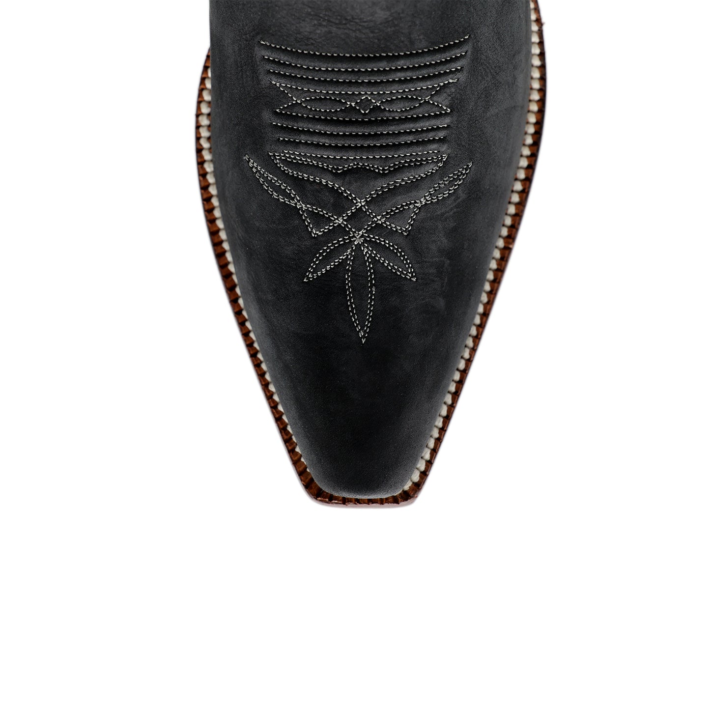 Black Snip-Toe Chic Embroidery Western Ankle Cowgirl Boots