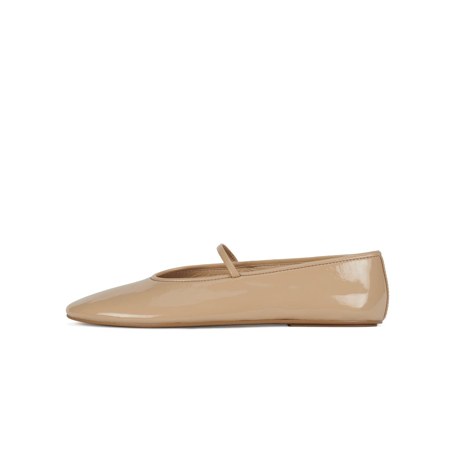 Patent Beige Round-Toe Mary Jane Chic Ballet Flats