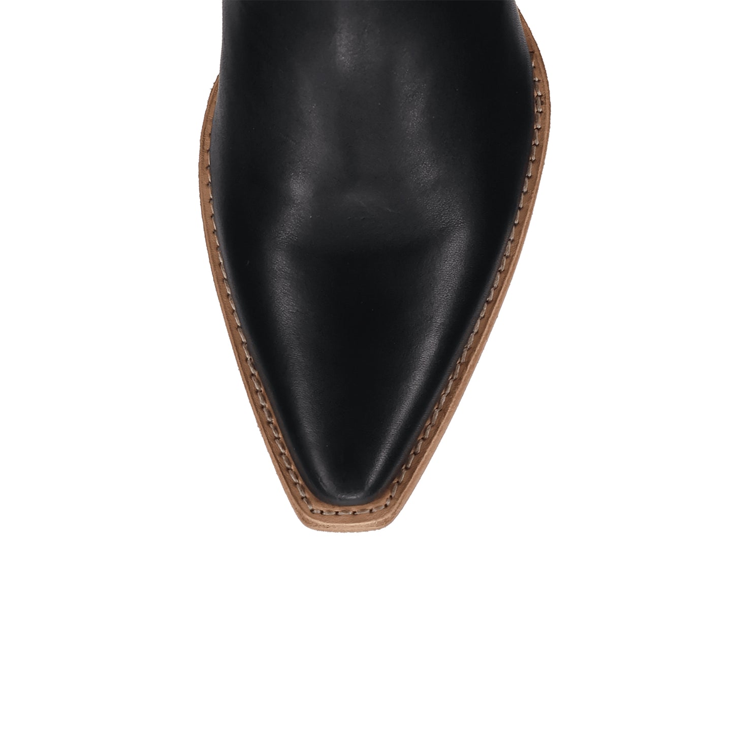 Black Snip-Toe Grace Embroidery Half-Zip Knee High Cowgirl Boots