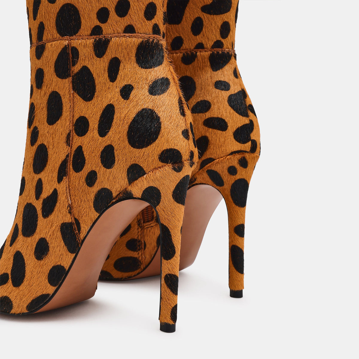 Leopard Pattern Pointed-Toe Half-Zip Chic Knee High Stiletto Boots