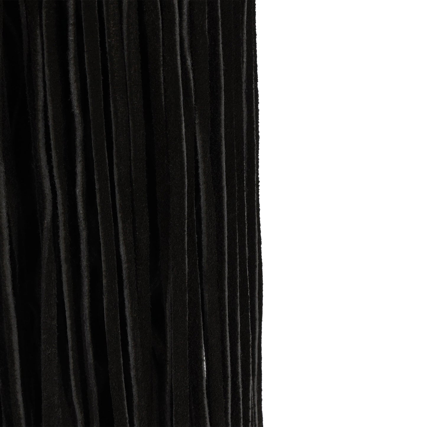 Black Faux Suede Pointed-Toe Shaft Fringe Mid Calf Stiletto Boots