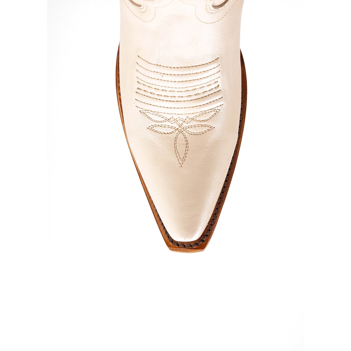 White Snip-Toe Half-Zip Western Embroidery Knee High Cowgirl Boots.