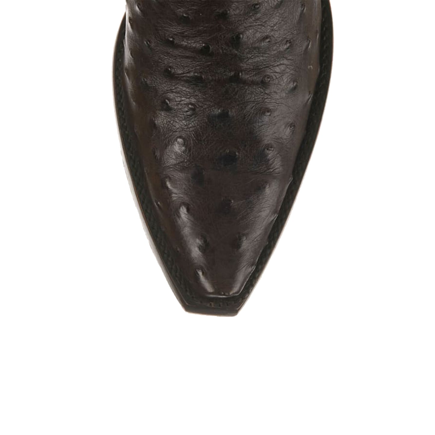 Chocolate Contrast Vegan Leather And Ostrich Print Snip-Toe Embroidery Classic Wide Calf Knee High Cowgirl Boots